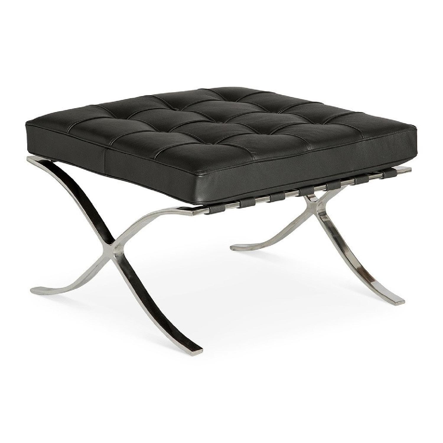 Leather Barcelona Chair & Ottoman Replica AptDeco