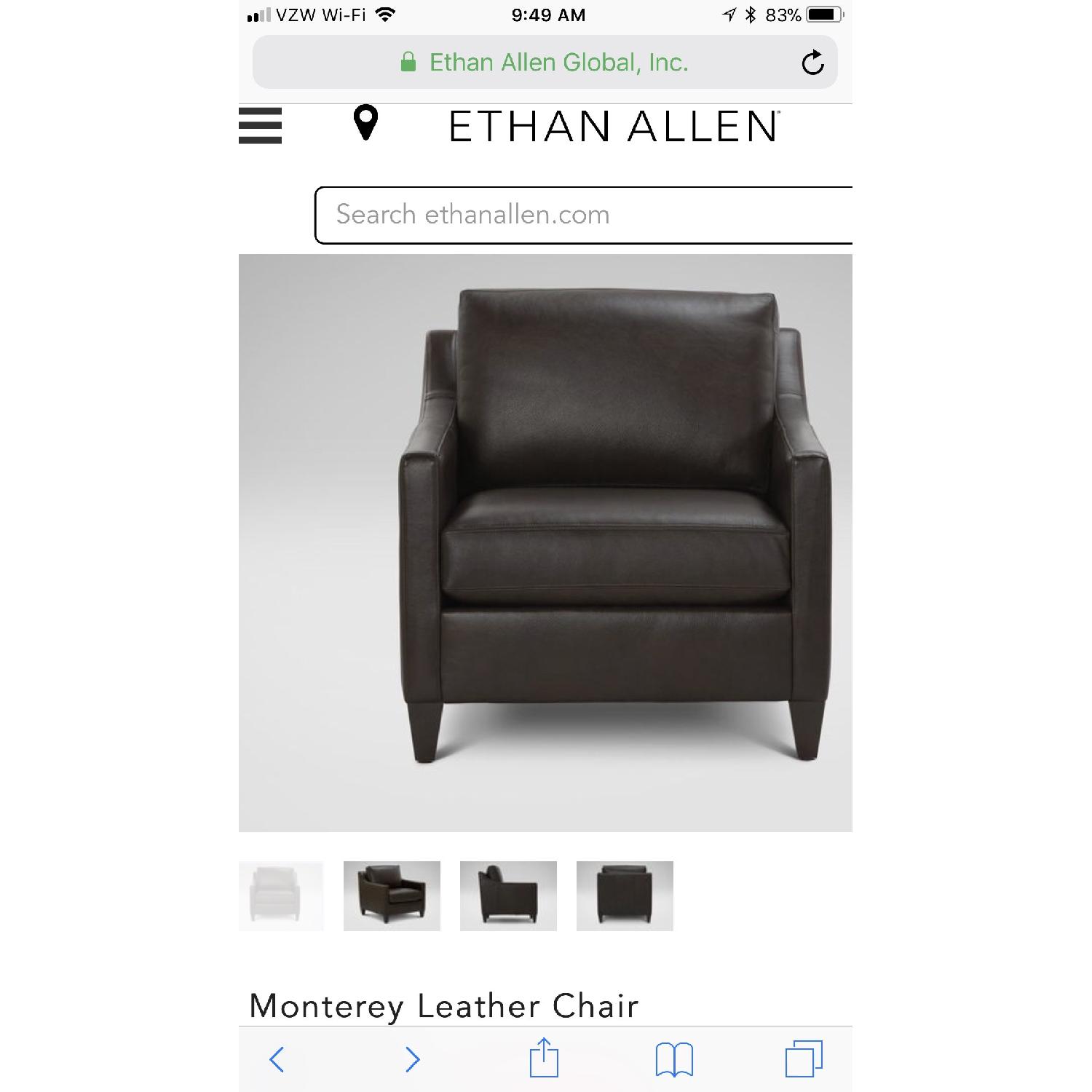 Ethan Allen Monterey Chocolate Brown Armchairs & Ottoman - image-1