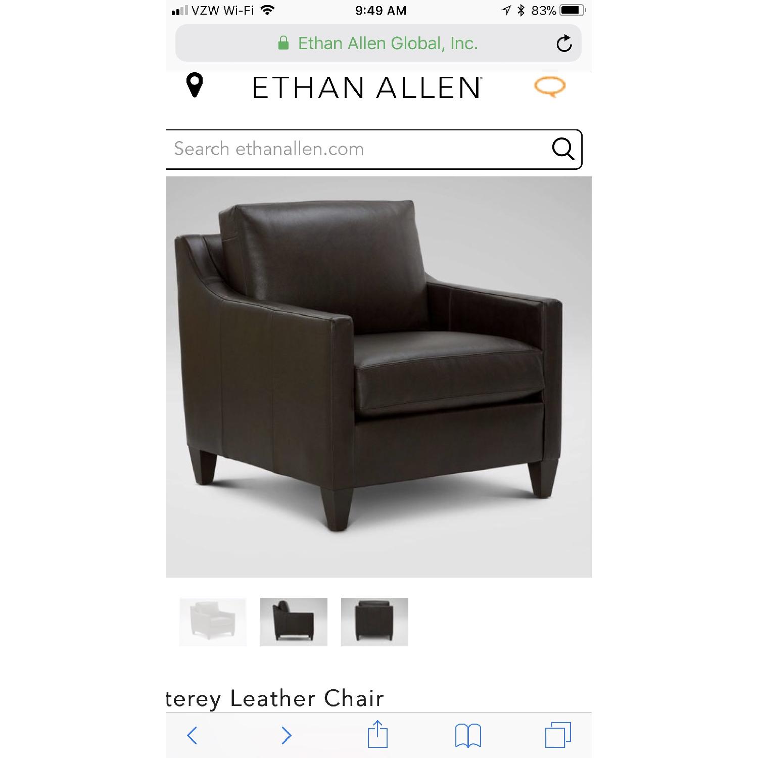 Ethan Allen Monterey Chocolate Brown Armchairs & Ottoman - image-2