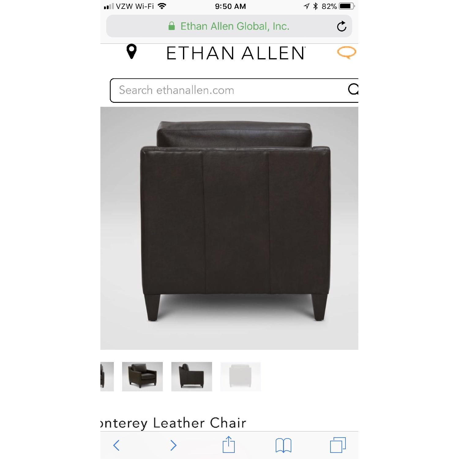 Ethan Allen Monterey Chocolate Brown Armchairs & Ottoman - image-3