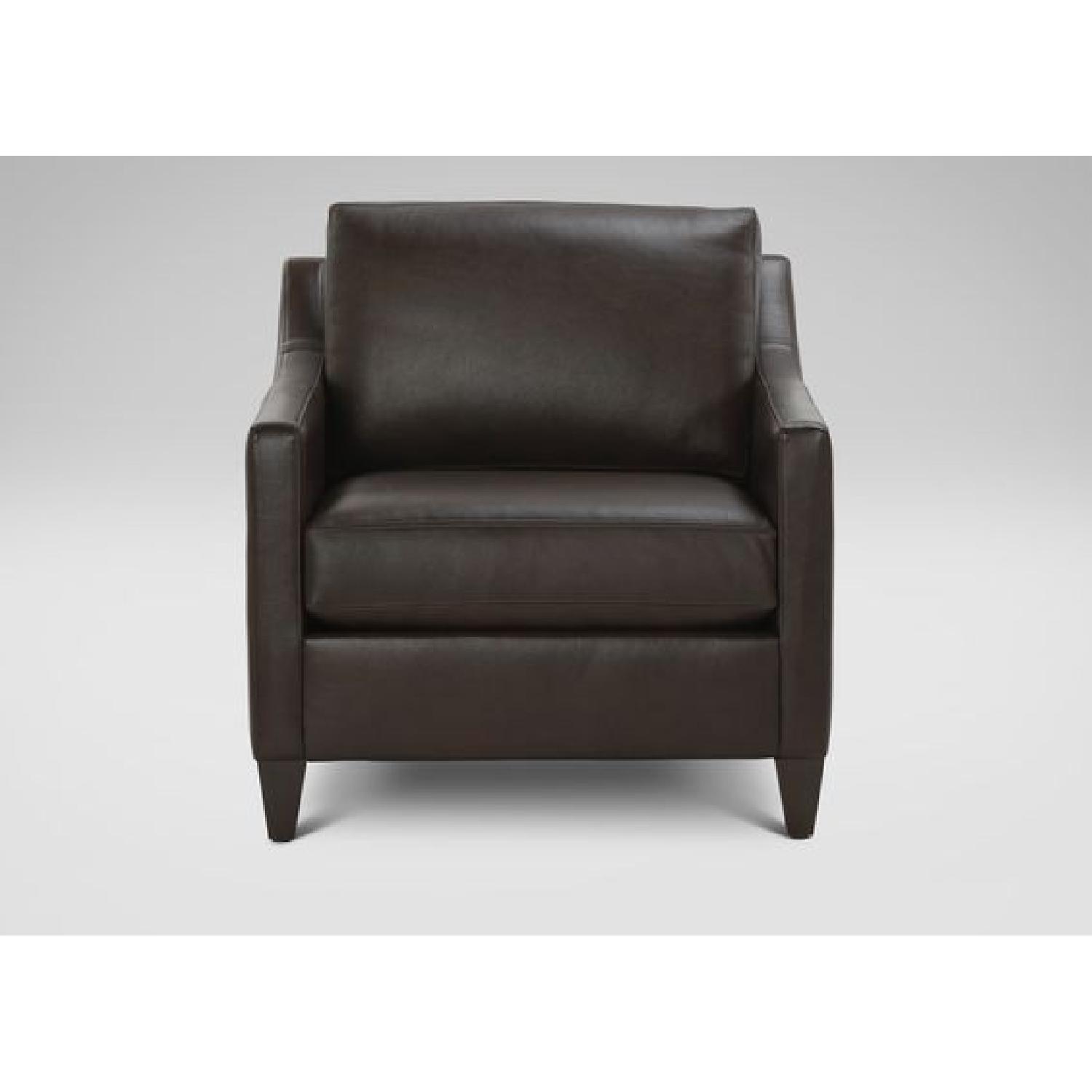 Ethan Allen Monterey Chocolate Brown Armchairs & Ottoman - image-6