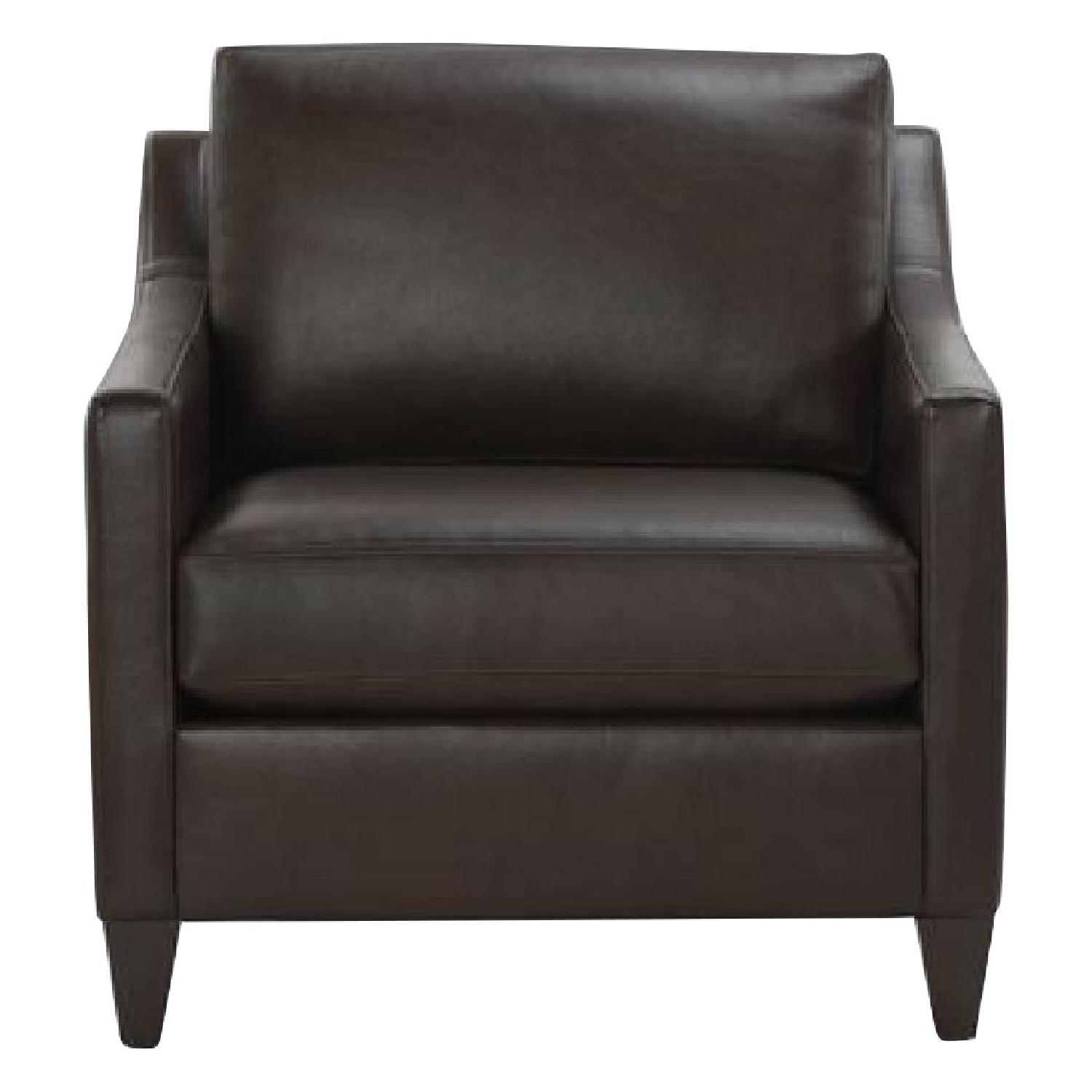 Ethan Allen Monterey Chocolate Brown Armchairs & Ottoman - image-7