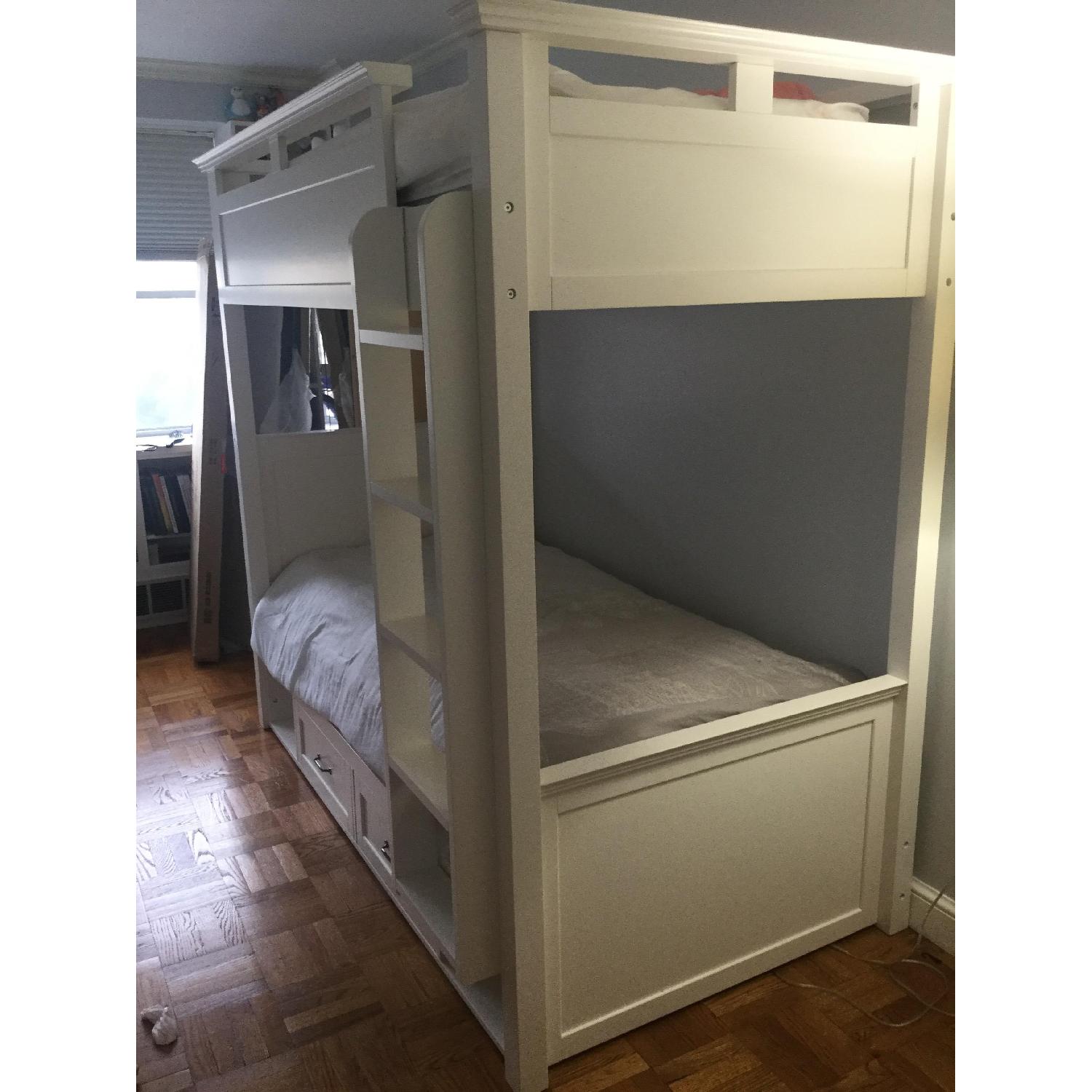 Pottery Barn Hampton Twin White Bunk Bed Aptdeco