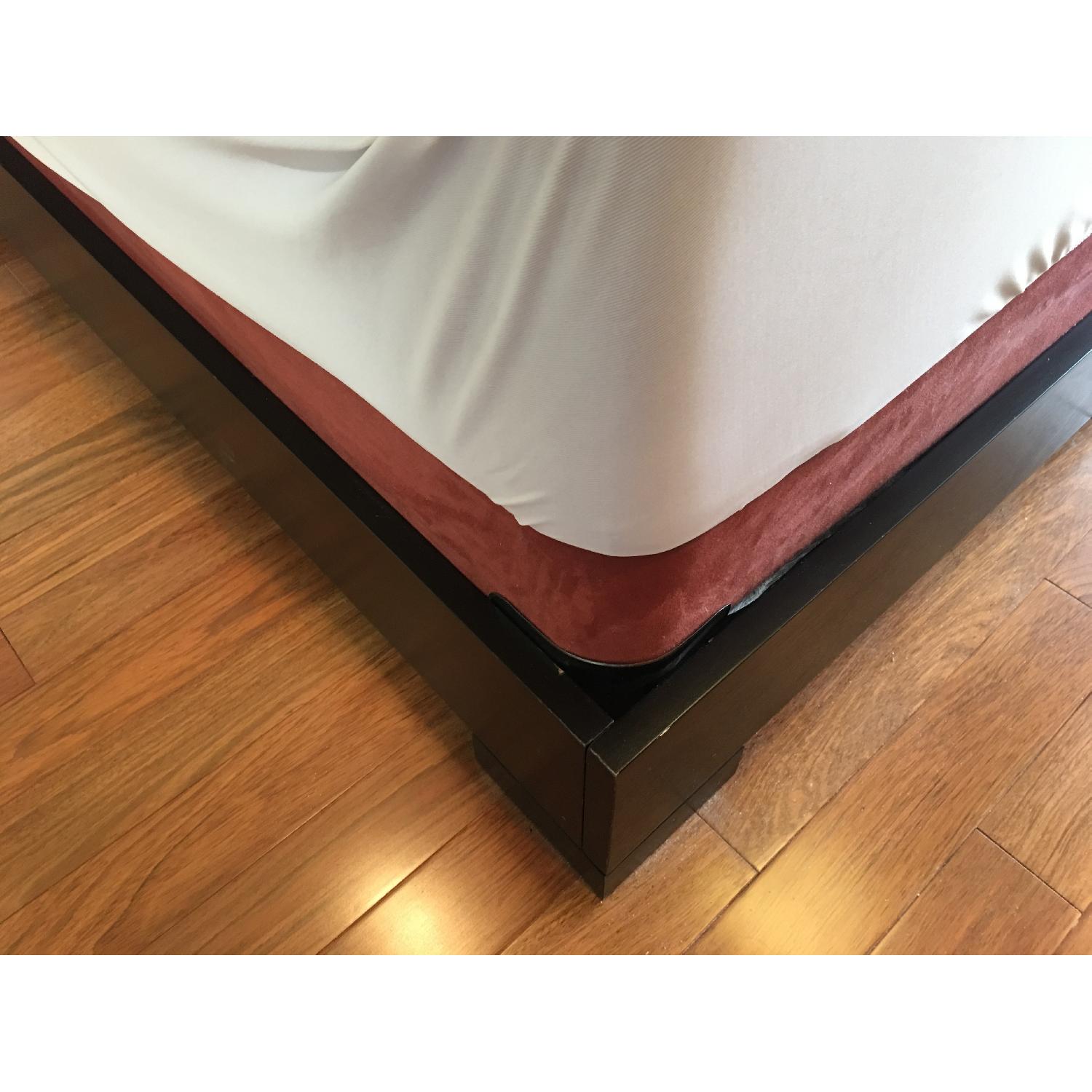 West Elm King Bed Frame w/Tall Grid Tufted Leather Headboard - image-5