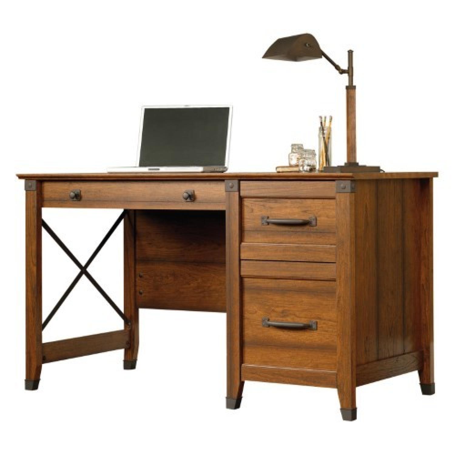 Sauder Dark Brown Office Desk AptDeco