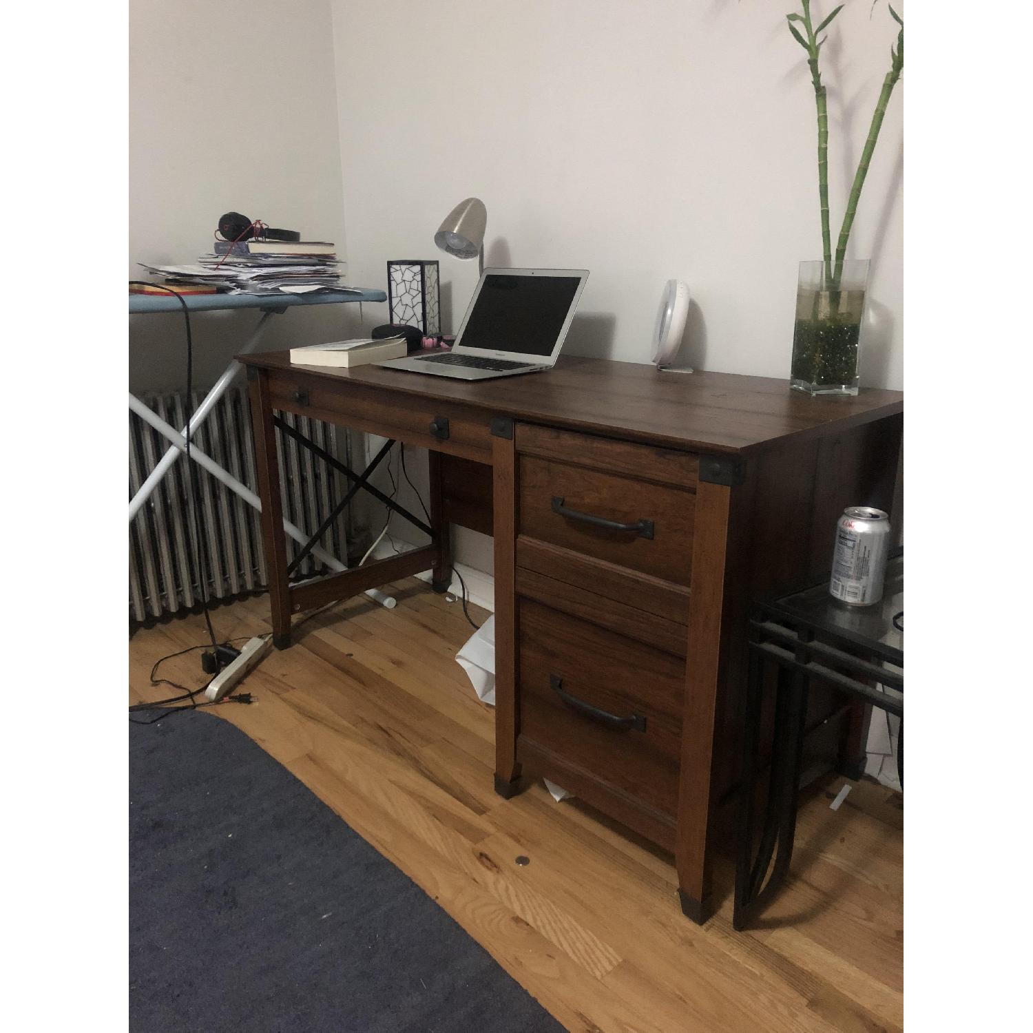 Sauder Dark Brown Office Desk - image-5