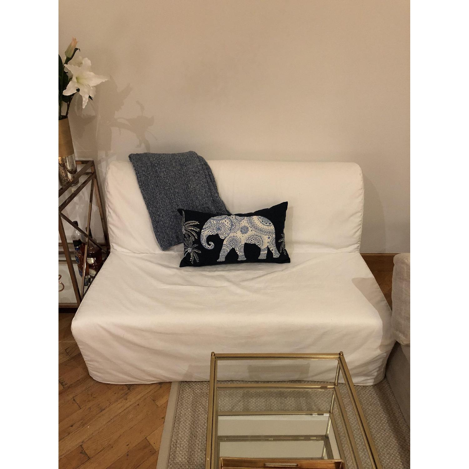 Ikea Lycksele Lovas Sleeper Sofa in White AptDeco