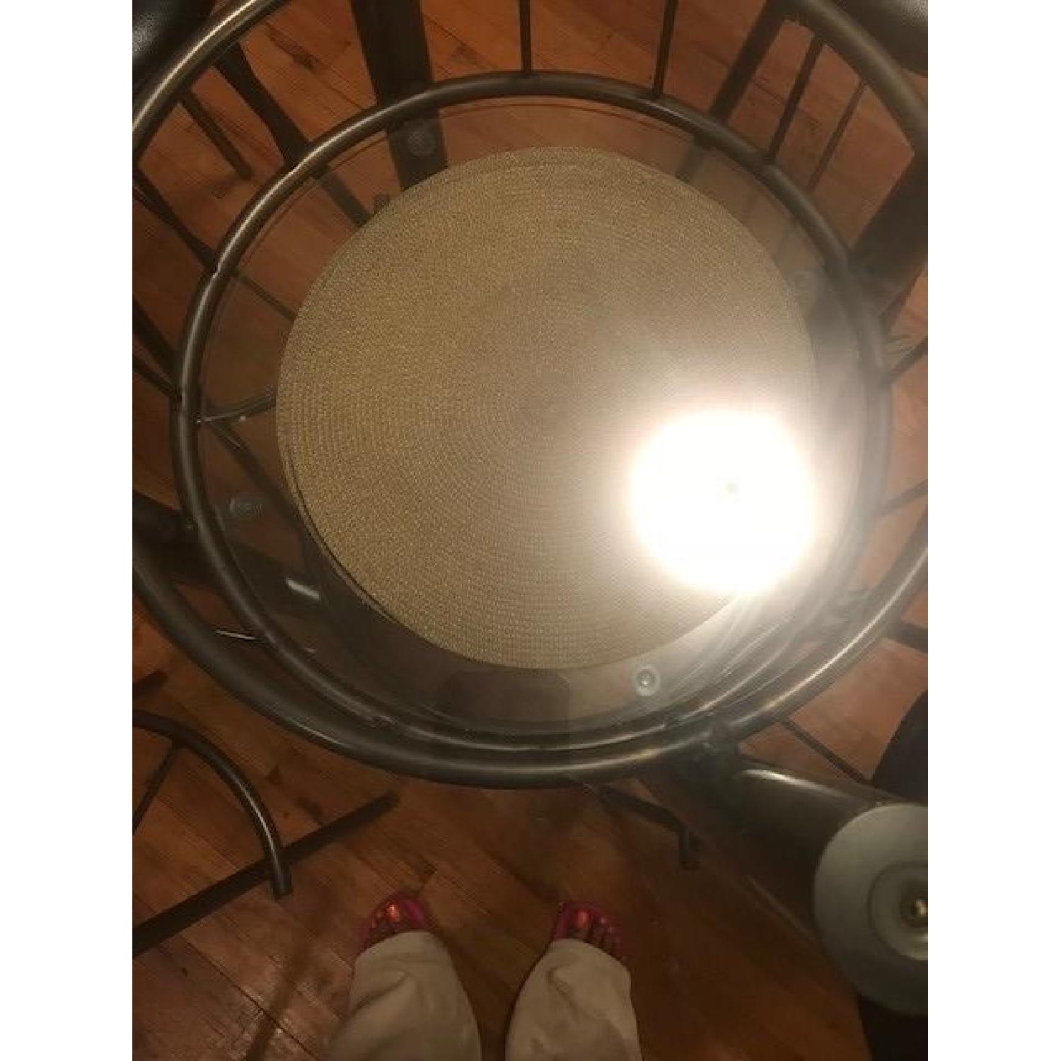 Raymour & Flanigan Bar Height Glass Table w/ 4 Stools - image-6