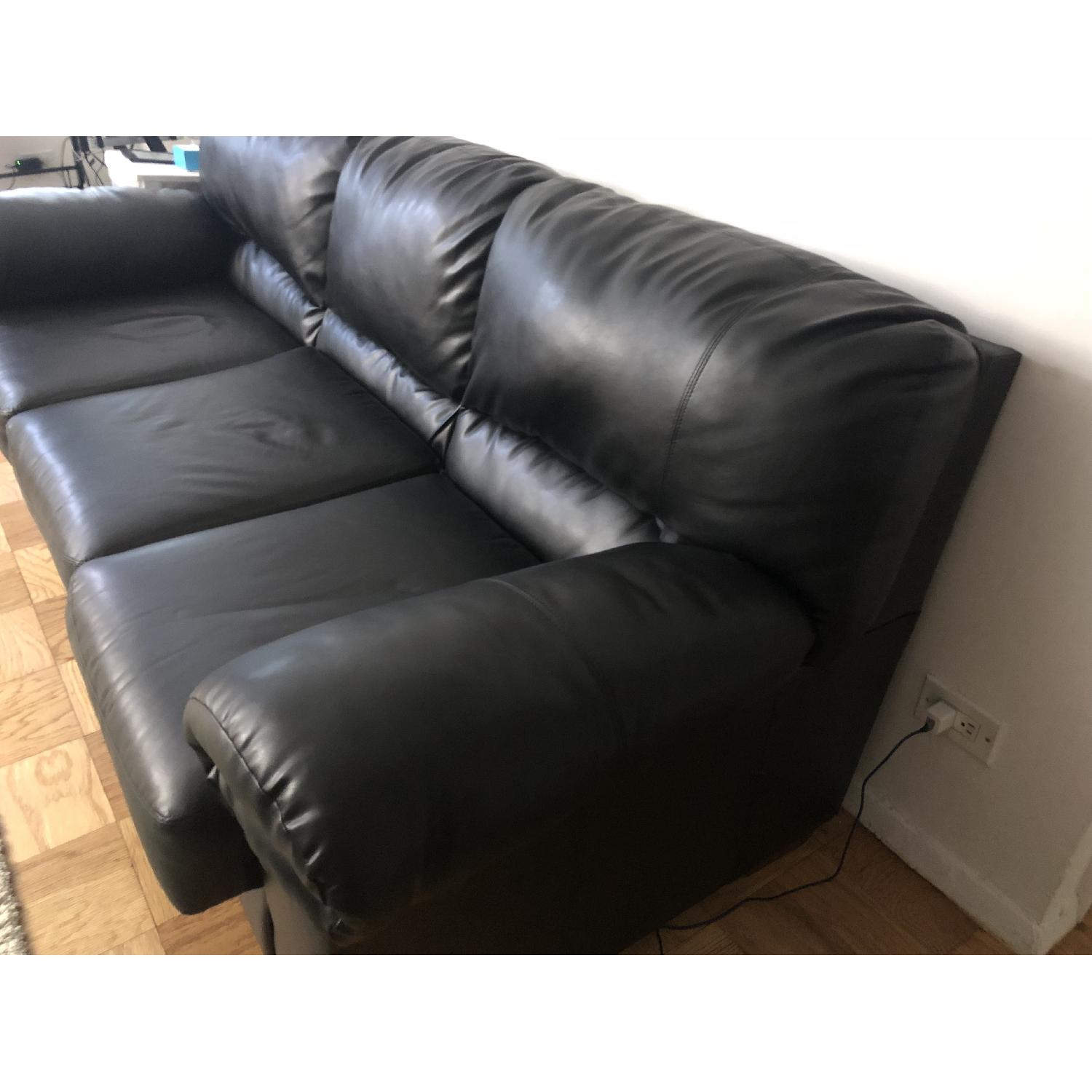 Ashley Black Faux Leather Sofa - image-3