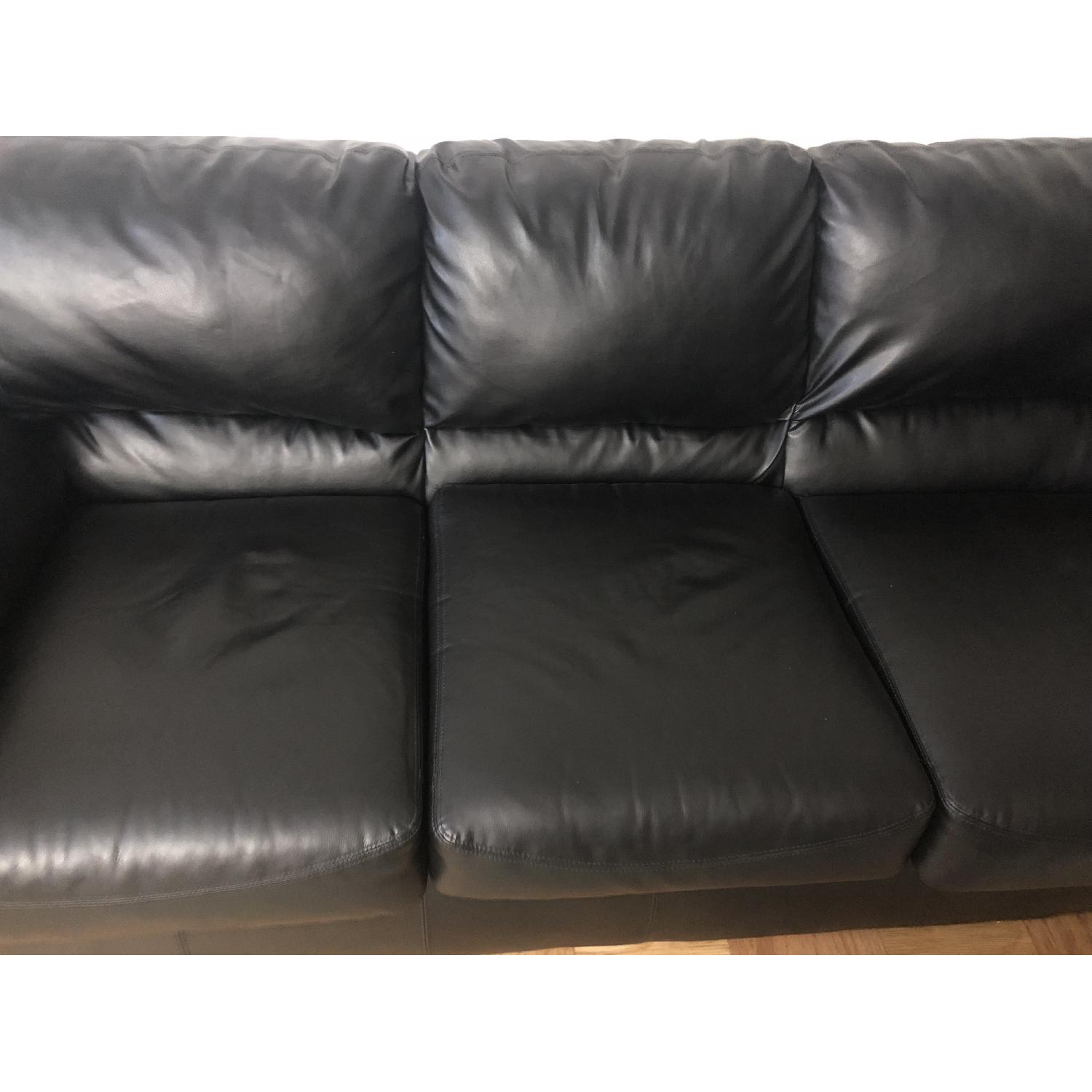 Ashley Black Faux Leather Sofa - image-4