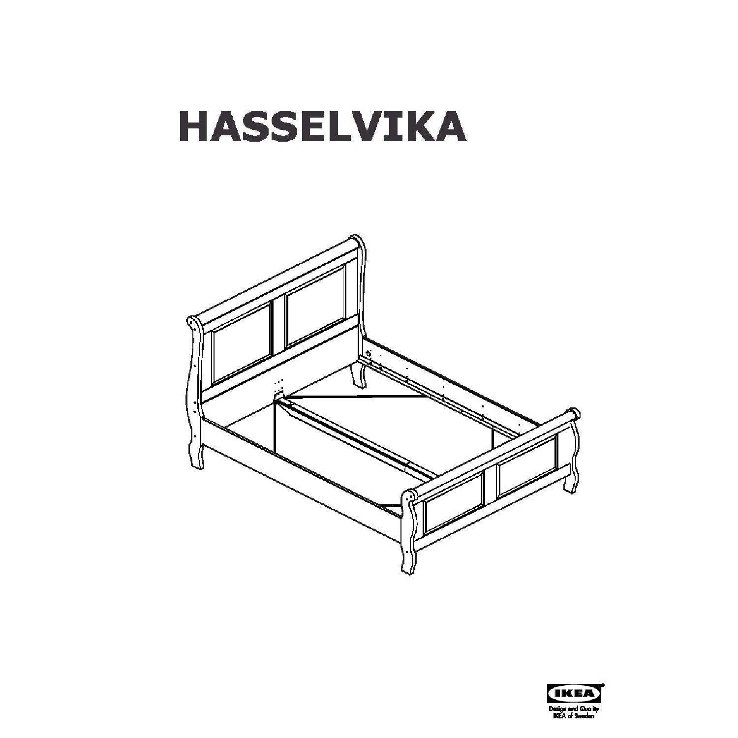 Ikea Hasselvika Wood Queen Bed Frame w/ Lonset Bed Base - image-2