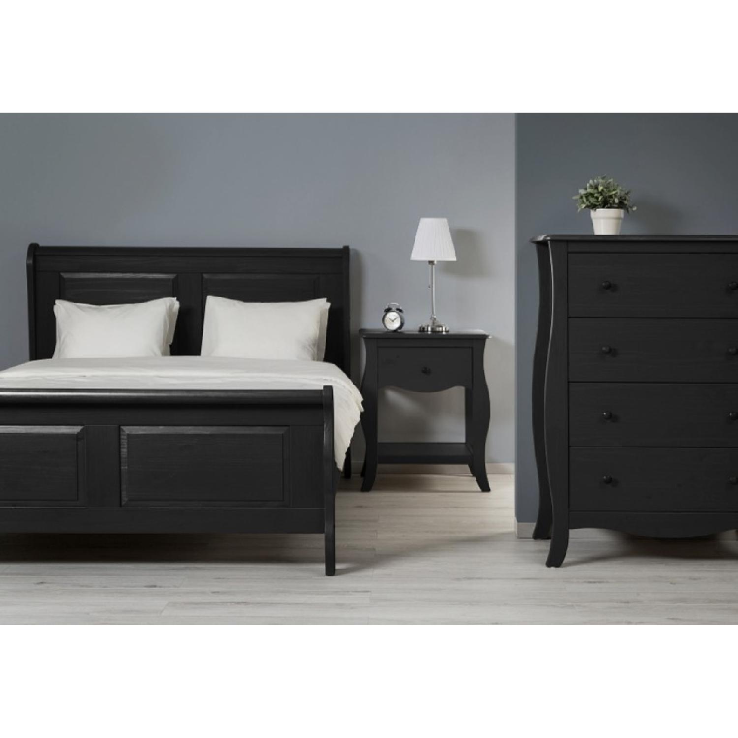 Ikea Hasselvika Wood Queen Bed Frame w/ Lonset Bed Base - image-3