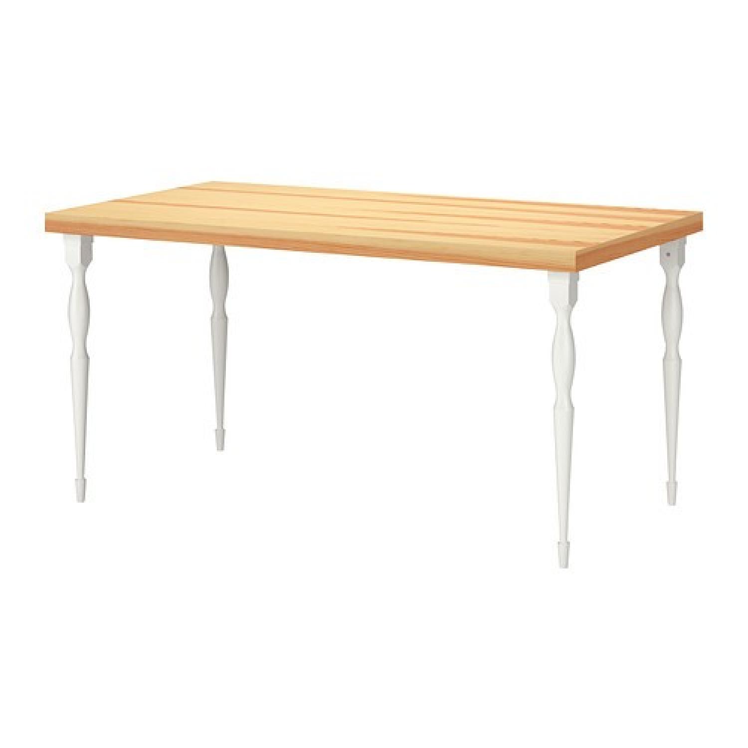 Ikea Desk Table w/ Wood Legs AptDeco