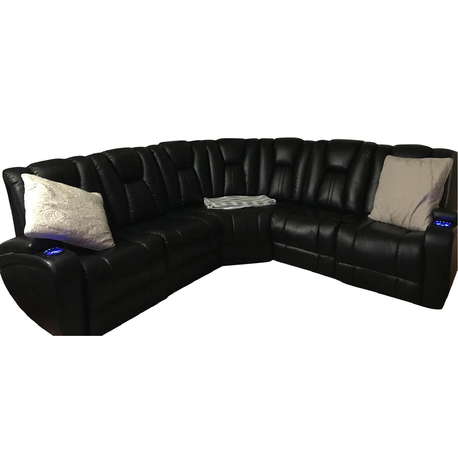 Bob's Leather 5 Piece Sectional Sofa w/ USB Console AptDeco