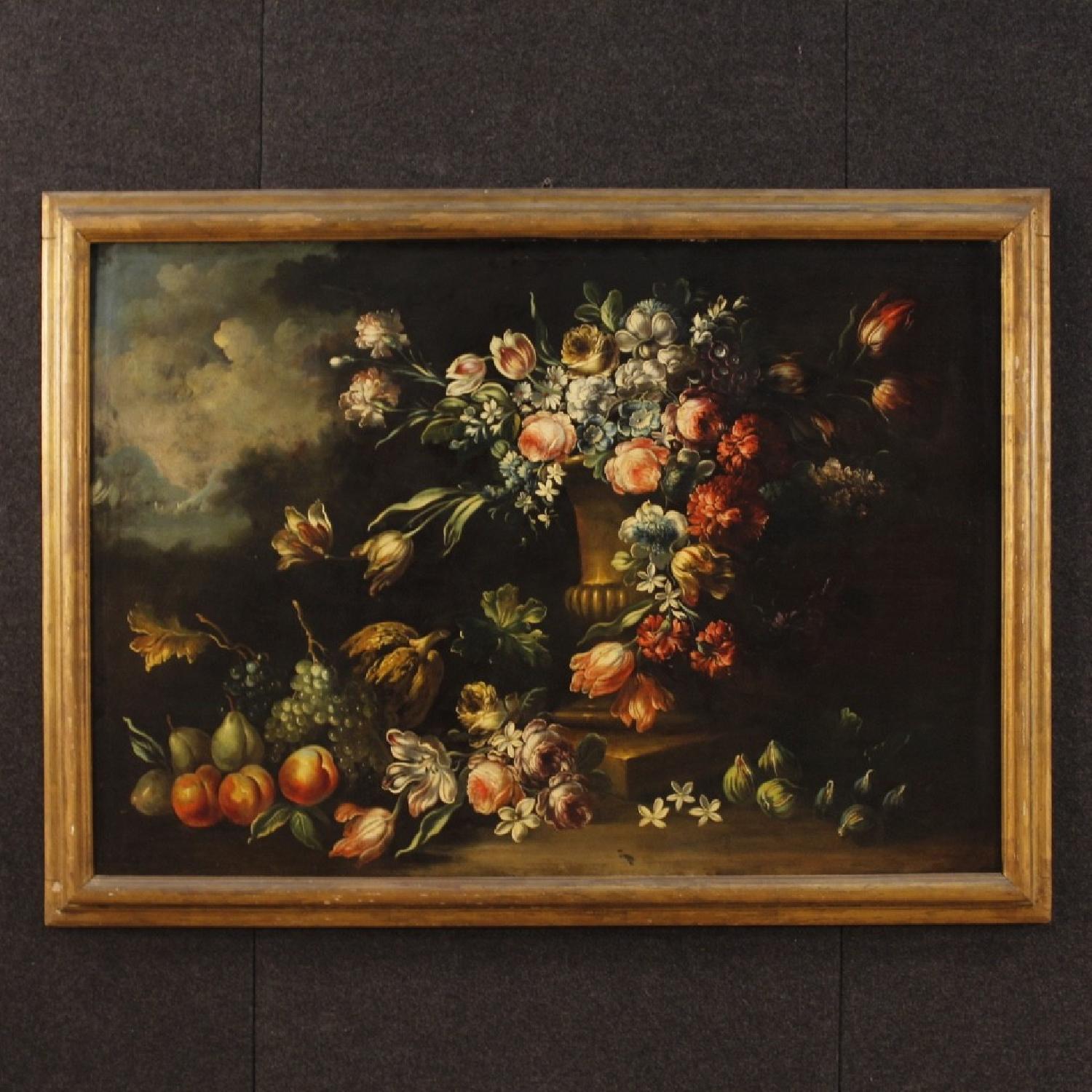 20th Century Oil on Canvas Italian Still Life Painting - image-1