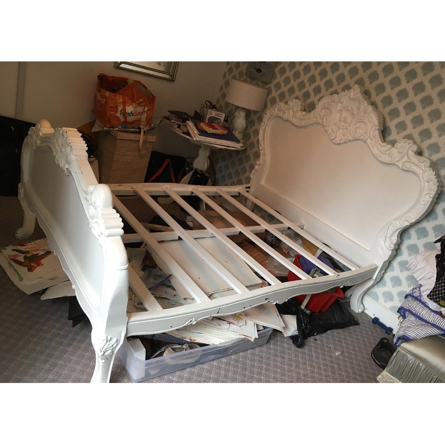 Shabby Chic Style White Bed Frame - image-1