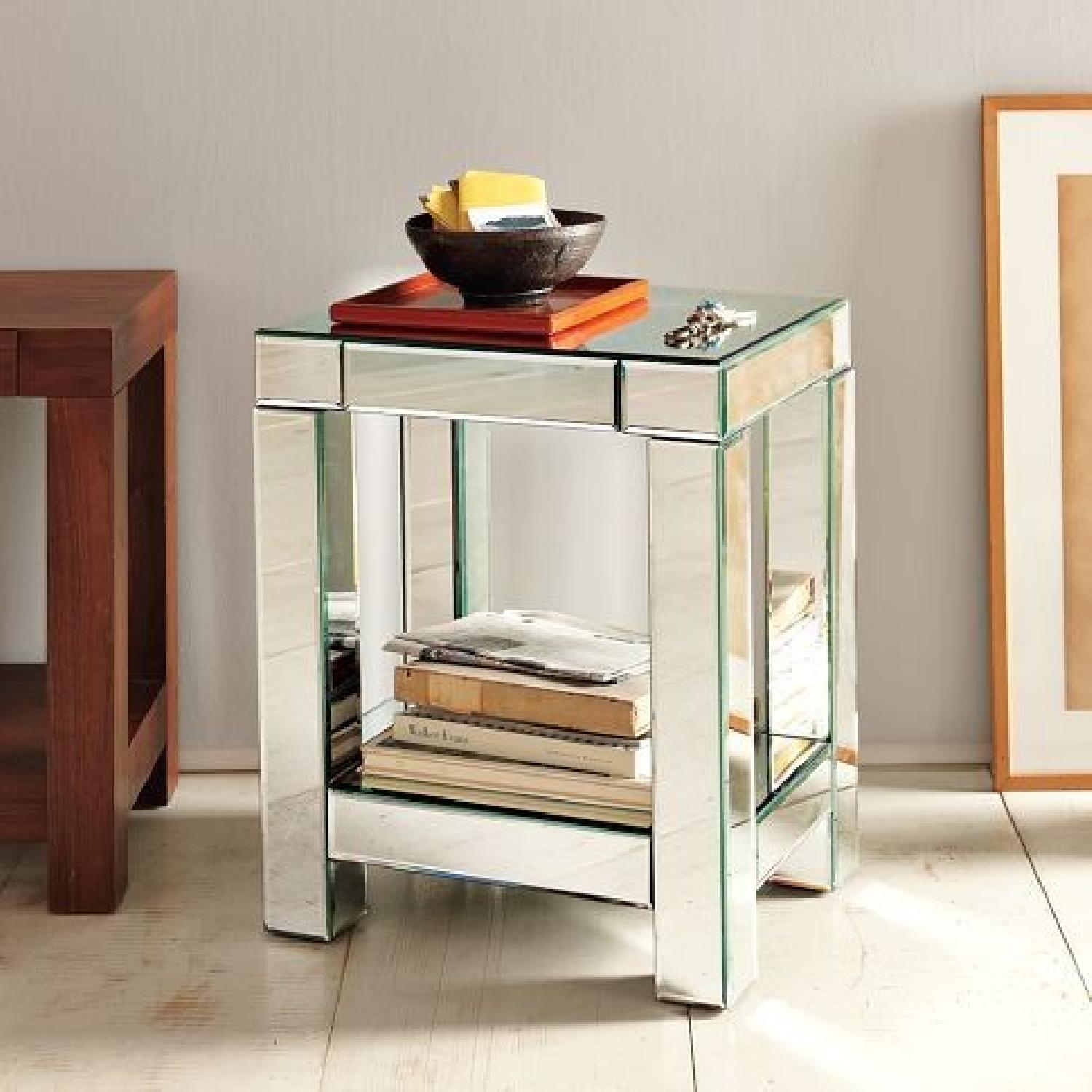 West Elm Mirrored Parsons End Table/Nightstand - image-1