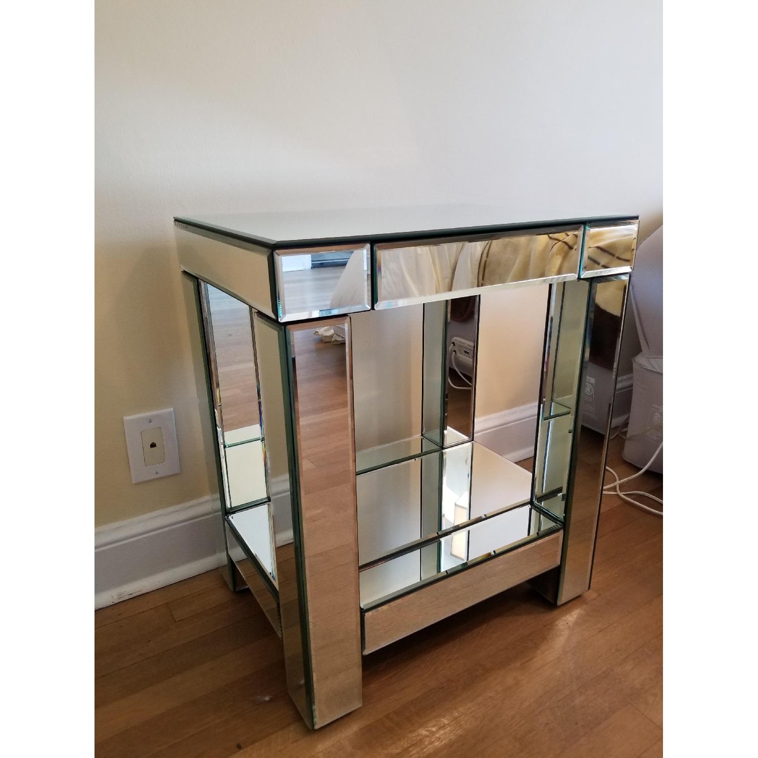 West Elm Mirrored Parsons End Table/Nightstand - image-2