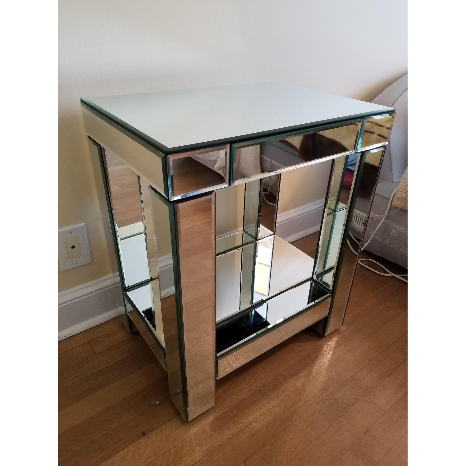 West Elm Mirrored Parsons End Table/Nightstand - image-4