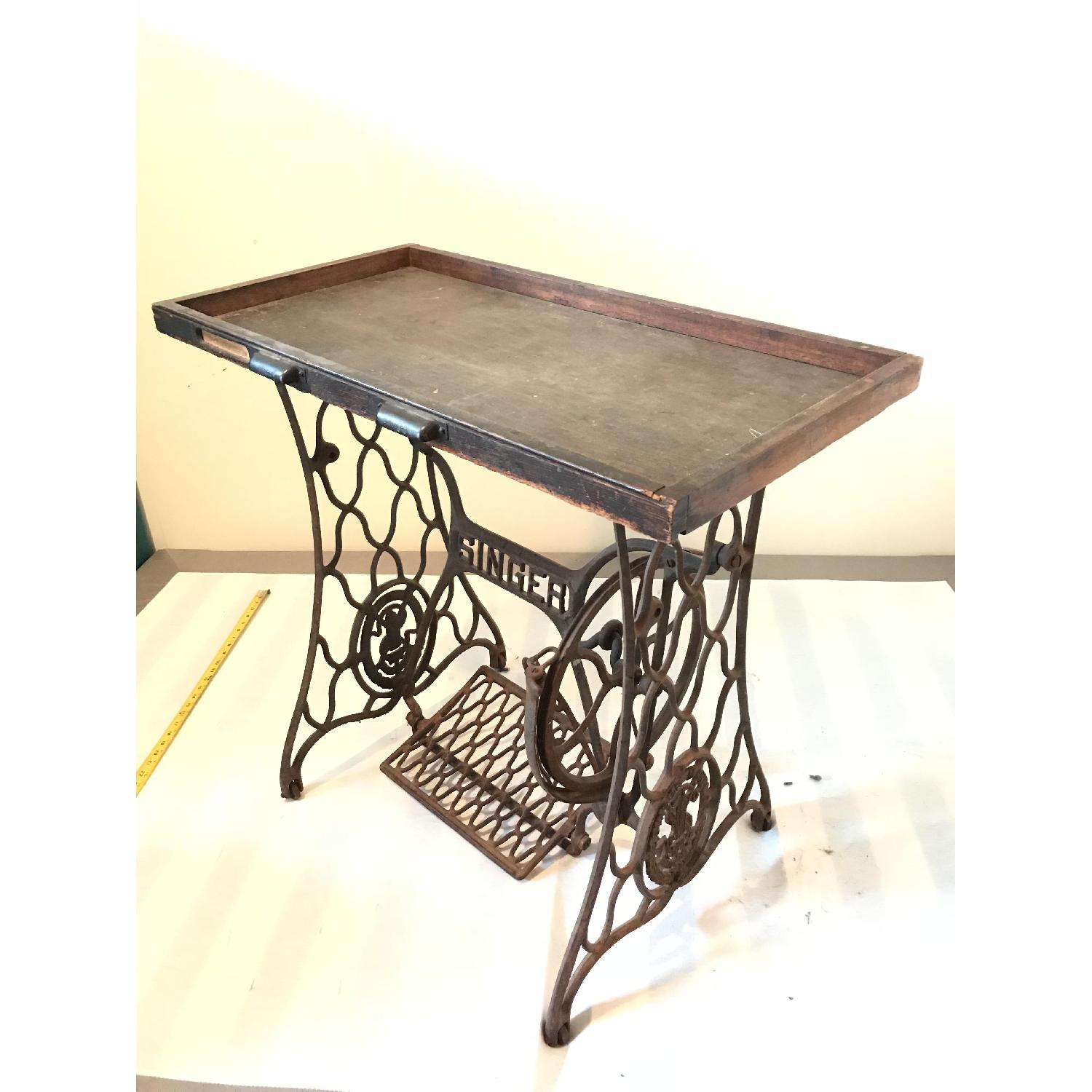 Vintage Singer Sewing Table w/ Printers Drawer Top - image-0