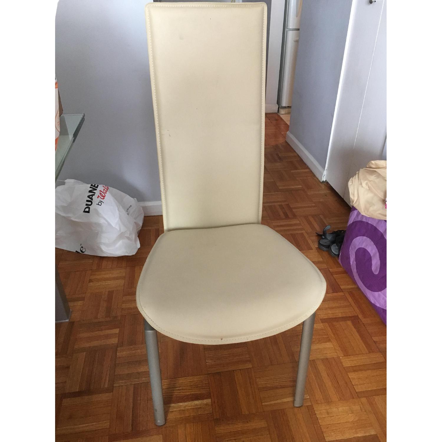 White High Back Dining Chairs - image-1