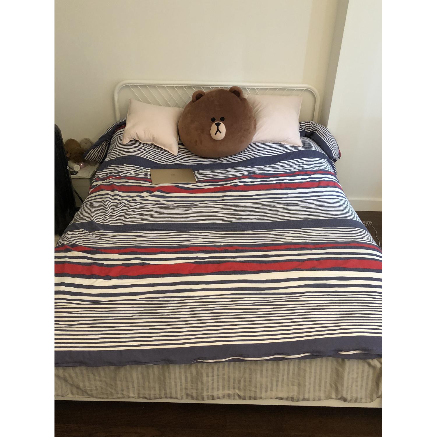 Ikea Nesttun White Queen Bed Frame AptDeco