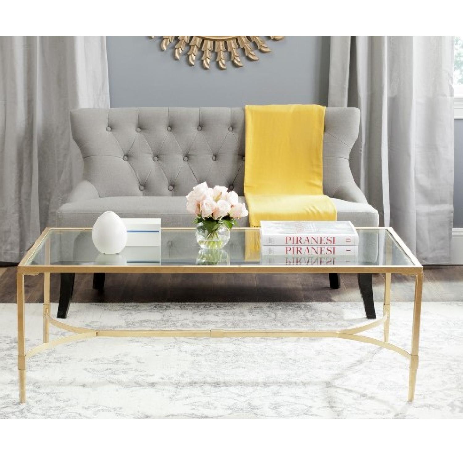 Safavieh Antwan Gold & Glass Coffee Table - image-2