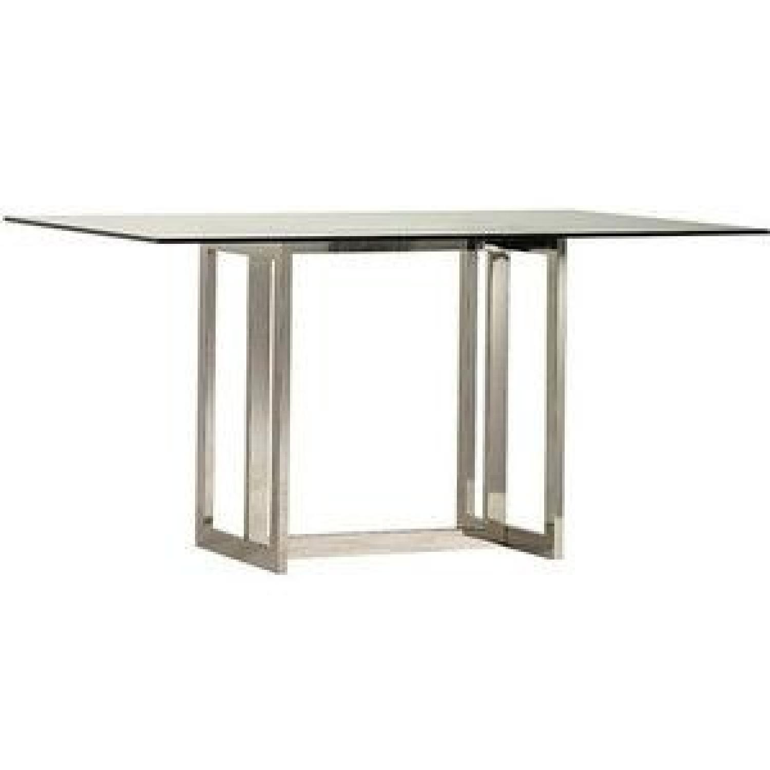 West Elm Glass/Chrome Dining Table w/ 4 CB2 Chairs - AptDeco