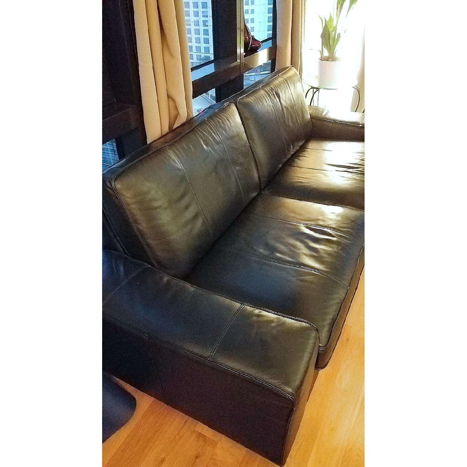 Ikea Kivik Black Leather Sofa - image-2