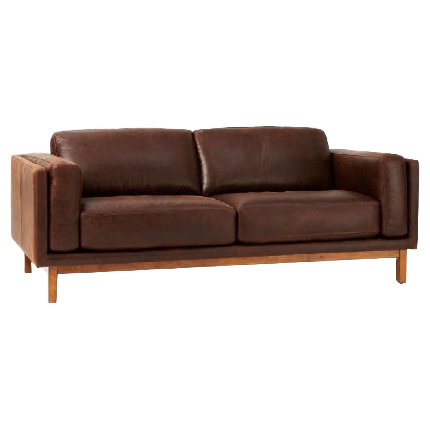 West Elm Dekalb Sofa in Cognac Leather - image-0