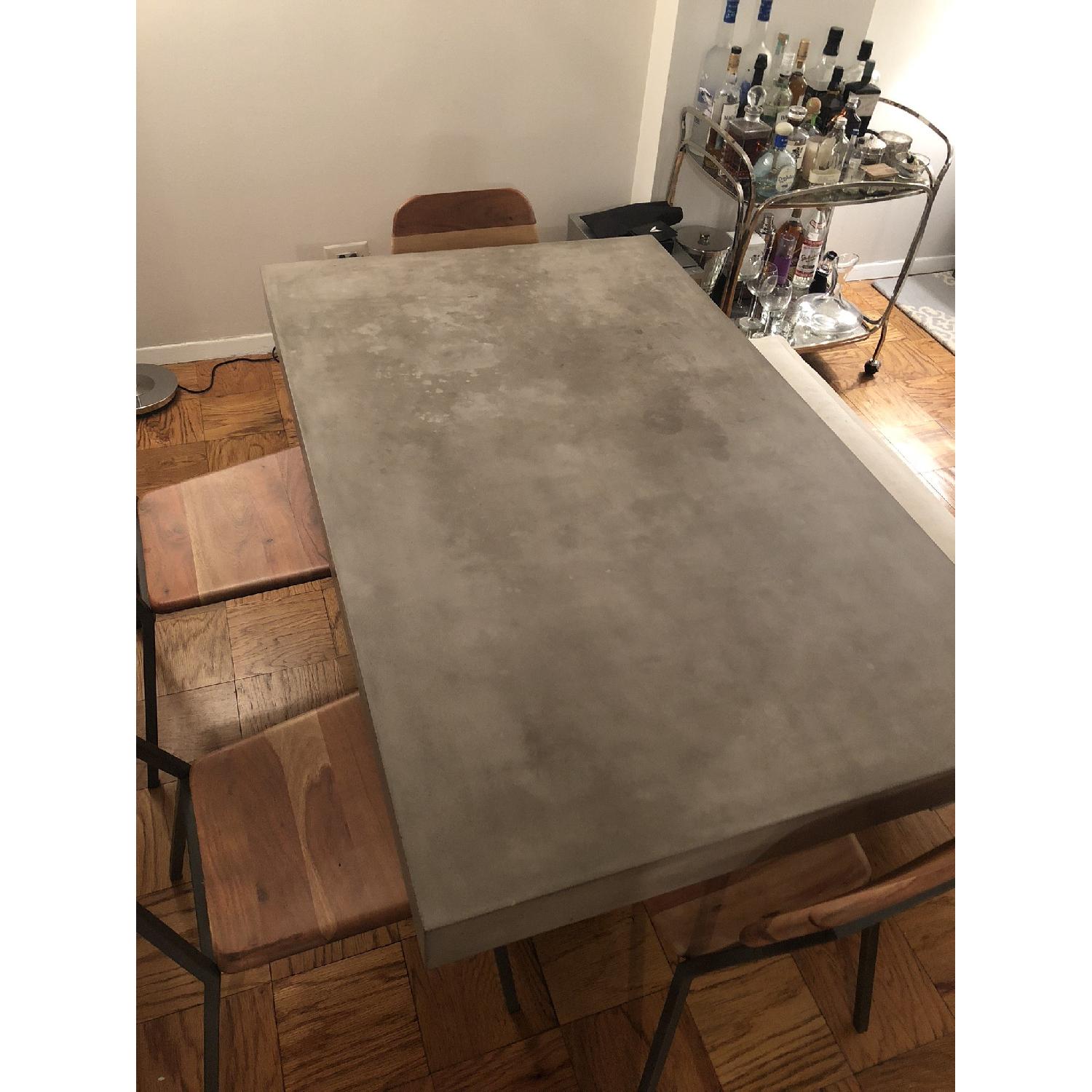 CB2 Fuze Stone Dining Table w/ 1 Bench & 4 Chairs - image-4