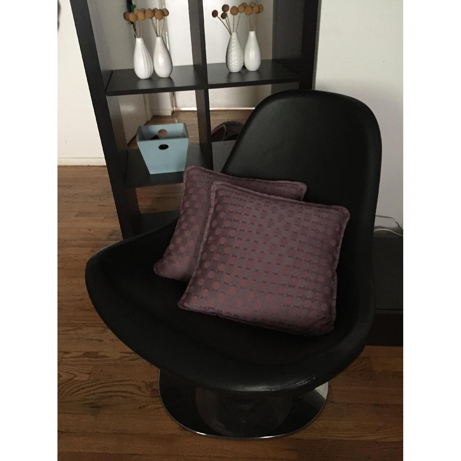 Ikea Tirup Leather Swivel Chair - AptDeco
