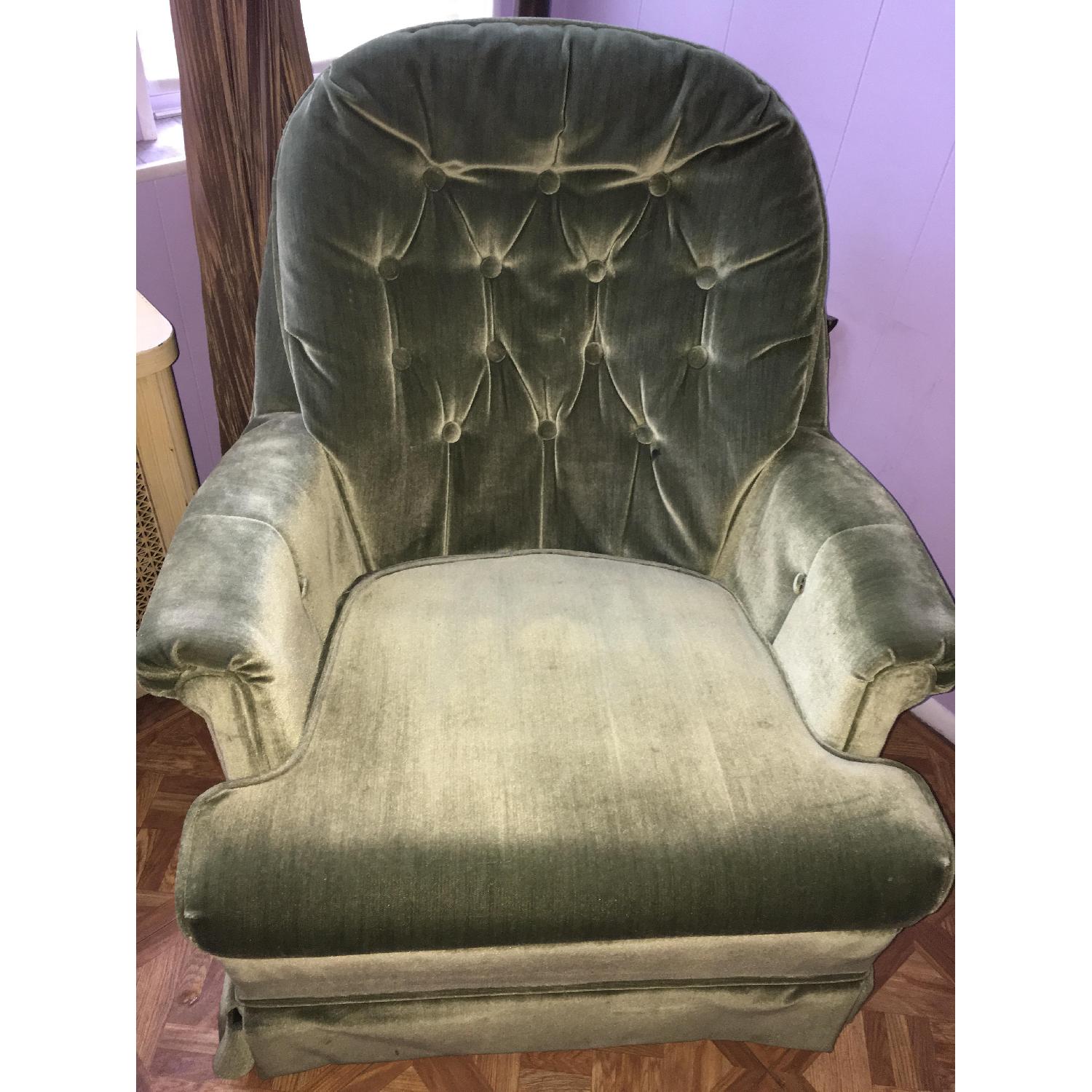 Vintage Tufted Swivel Chair - image-1