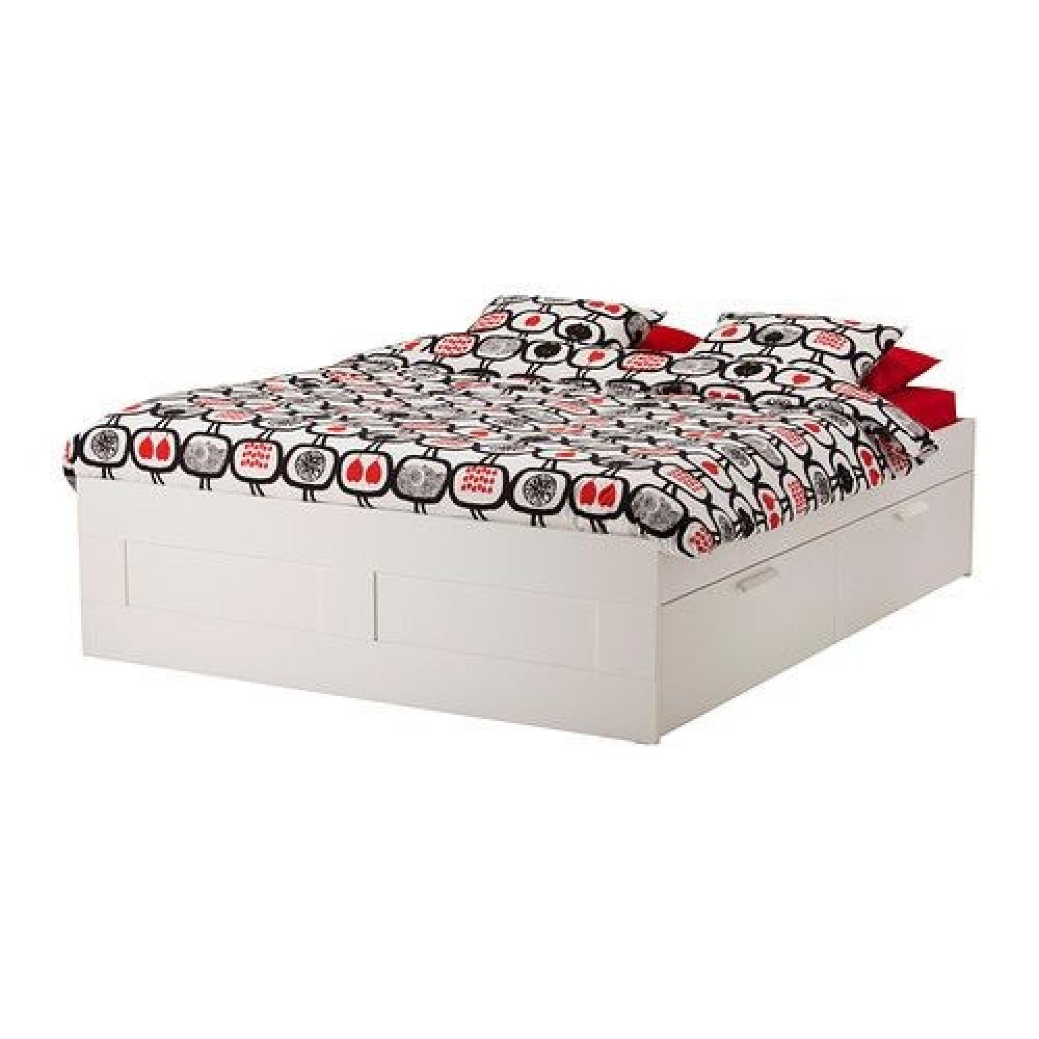 Ikea Brimes Full Bed Frame in White - image-0