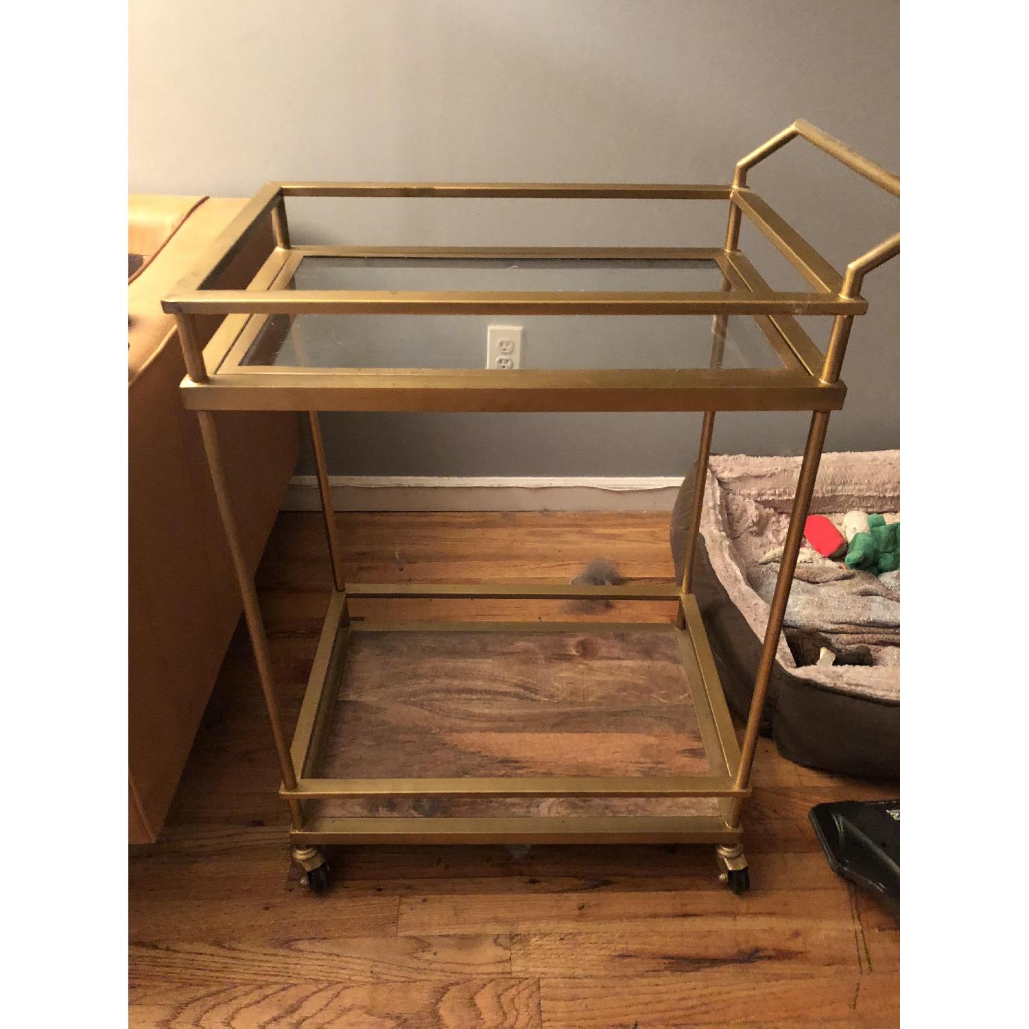 Target Wood & Glass Gold Finish Bar Cart - image-4