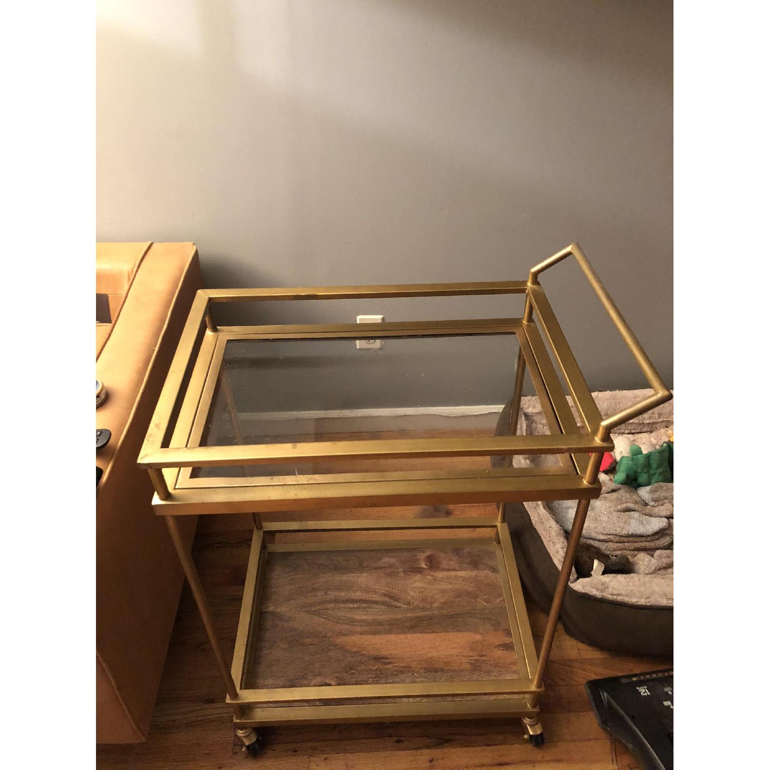 Target Wood & Glass Gold Finish Bar Cart - image-5