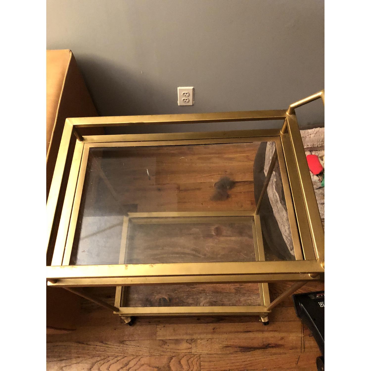 Target Wood & Glass Gold Finish Bar Cart - image-6