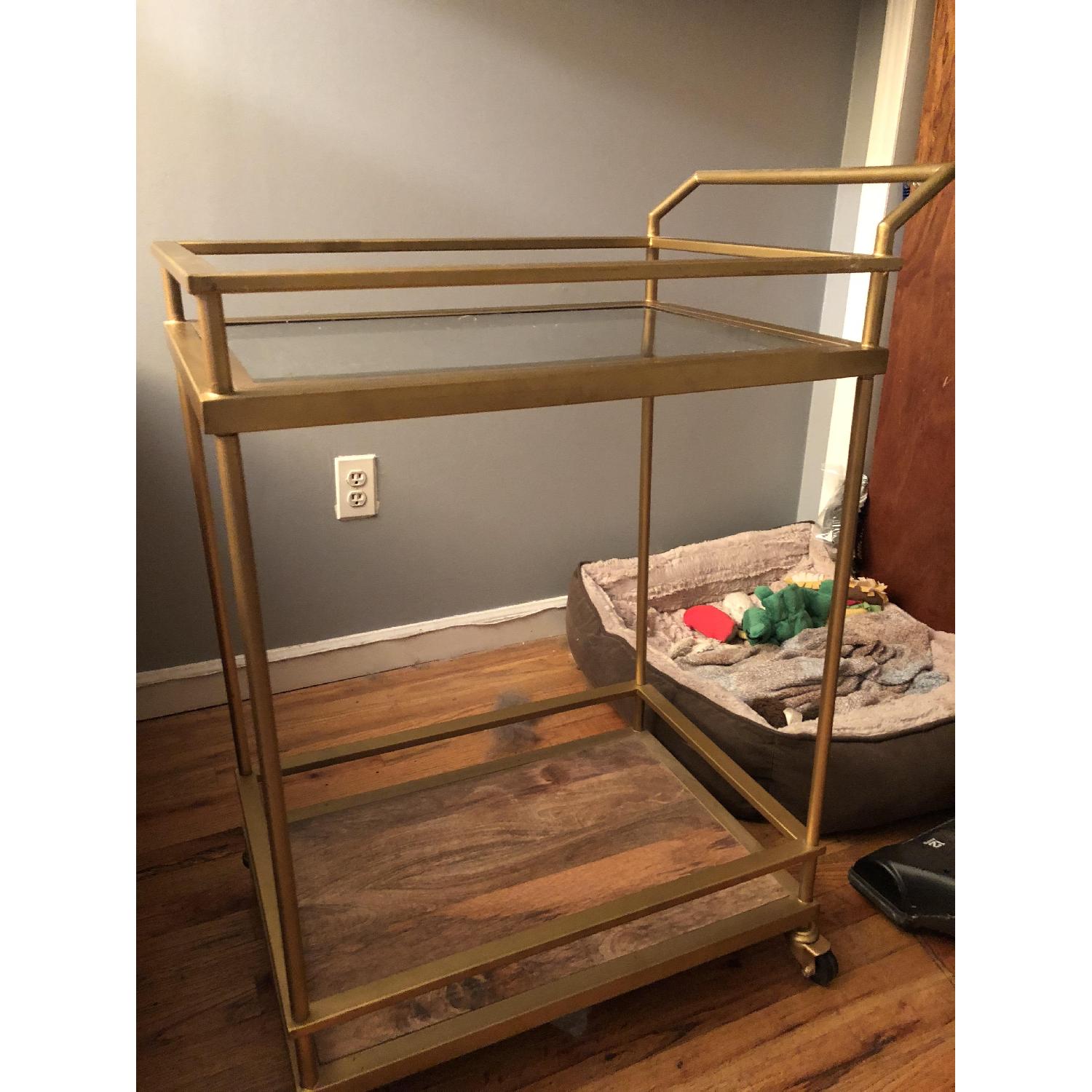 Target Wood & Glass Gold Finish Bar Cart - image-7