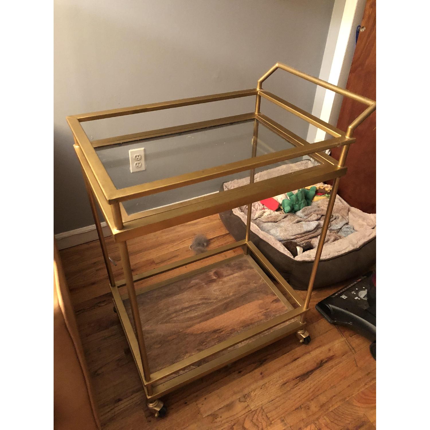 Target Wood & Glass Gold Finish Bar Cart - image-8