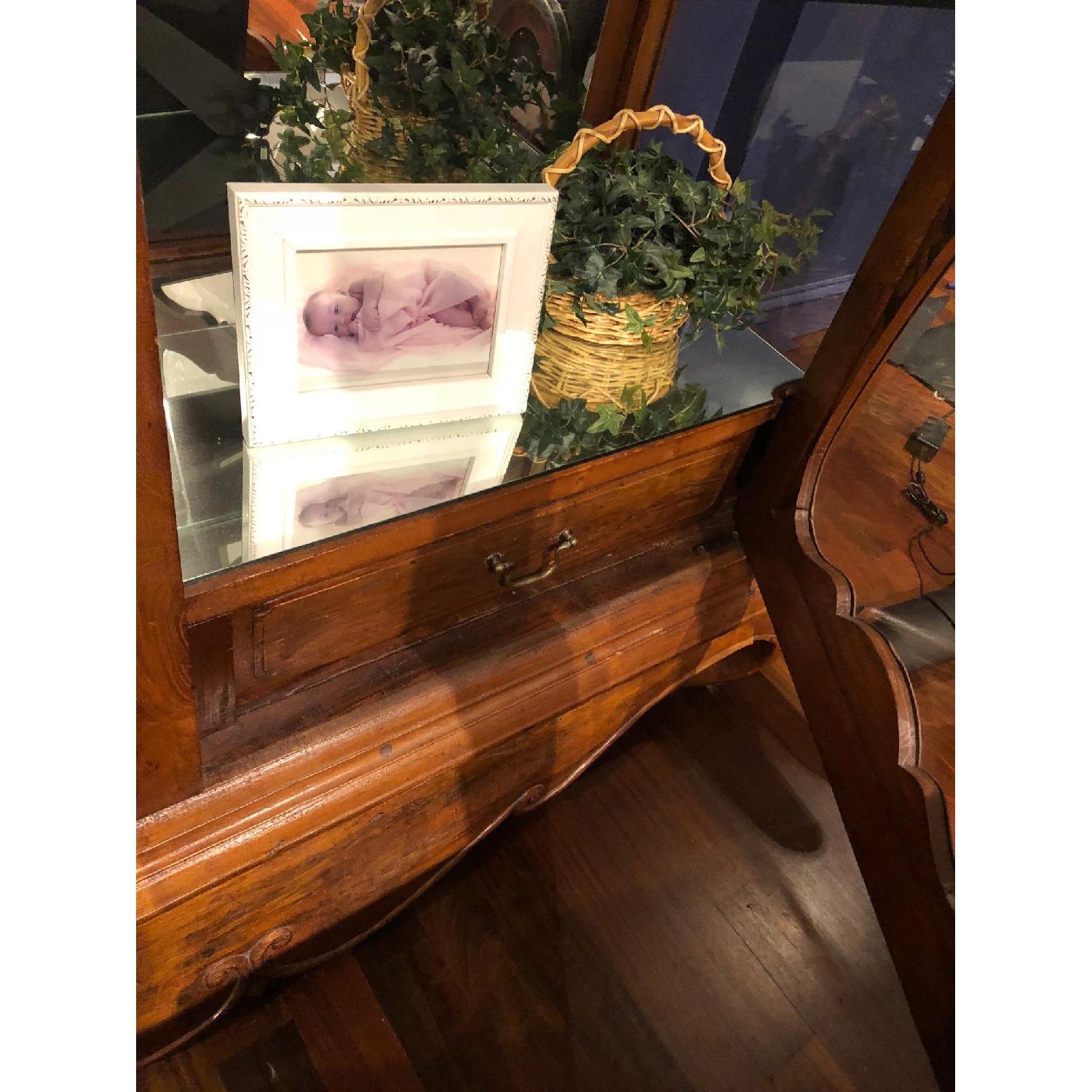 Antique Wood Curio Cabinet - image-6