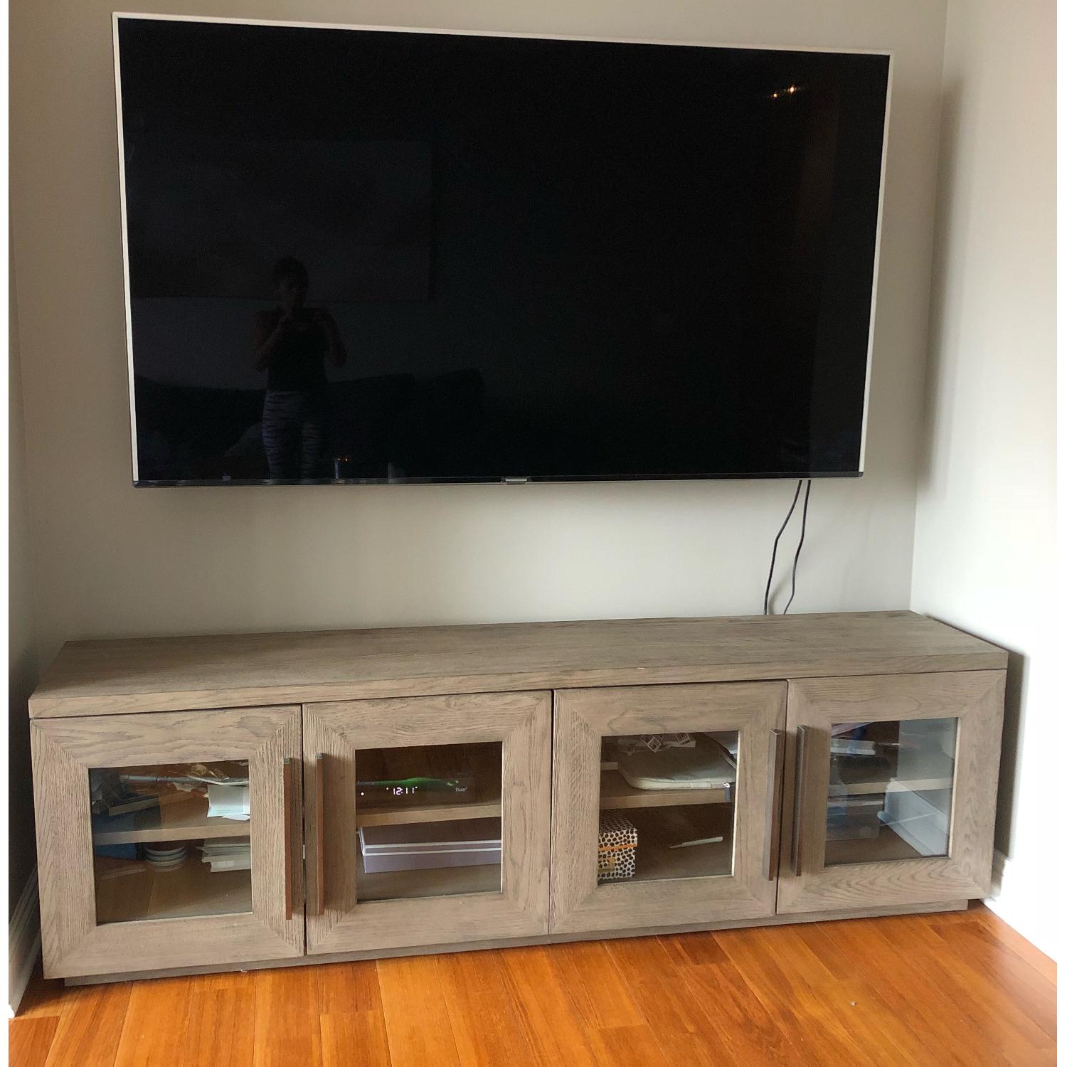 Restoration Hardware Machinto Glass 4Door Media Console AptDeco