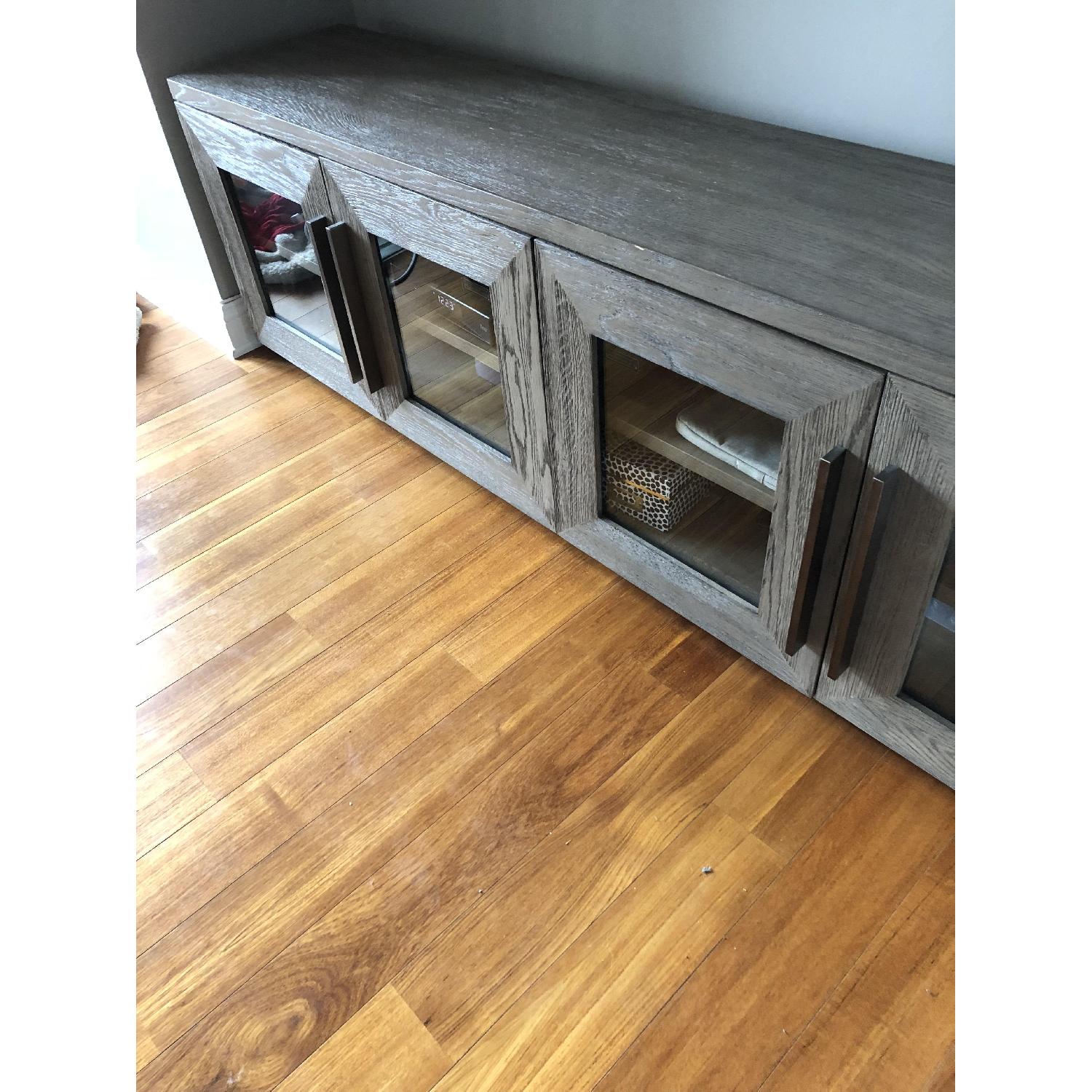 Restoration Hardware Machinto Glass 4Door Media Console AptDeco