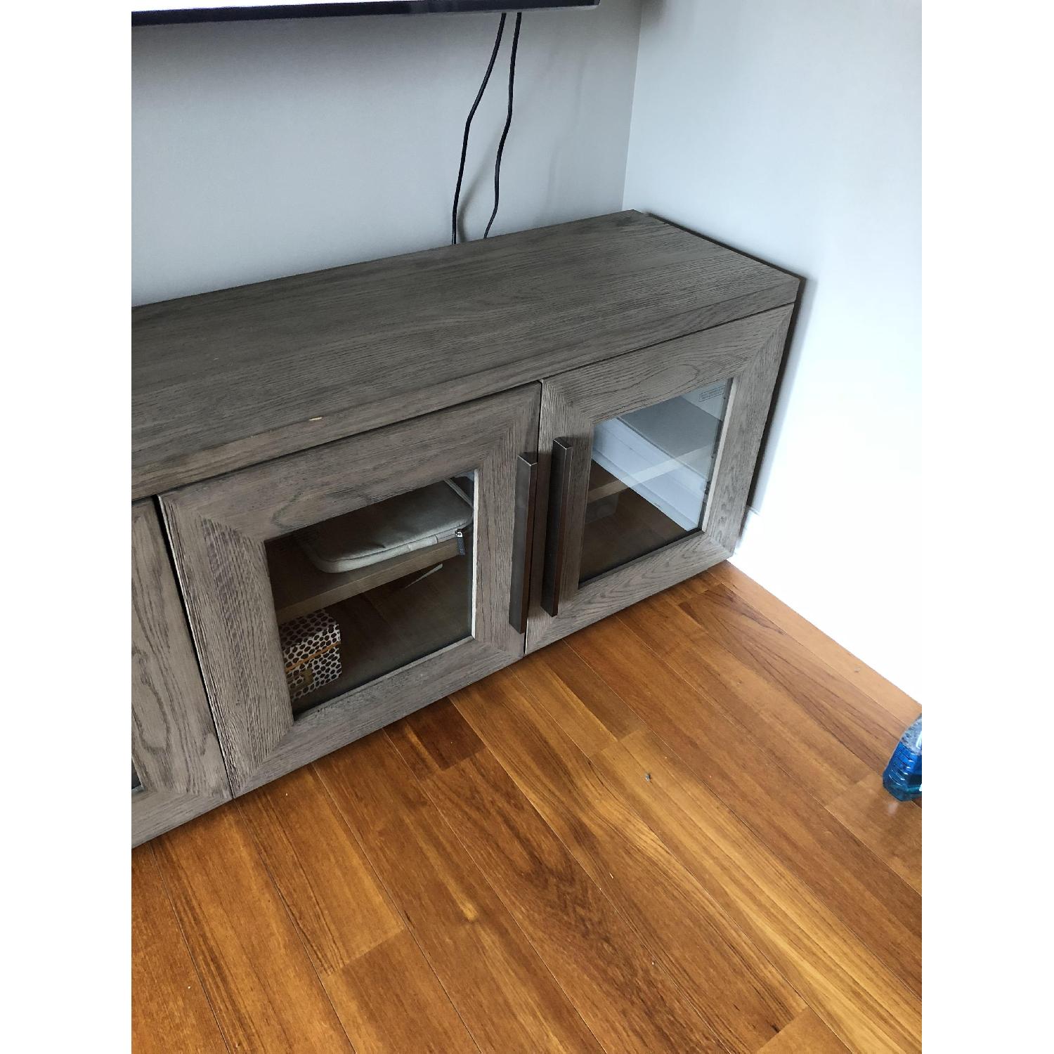 Restoration Hardware Machinto Glass 4Door Media Console AptDeco