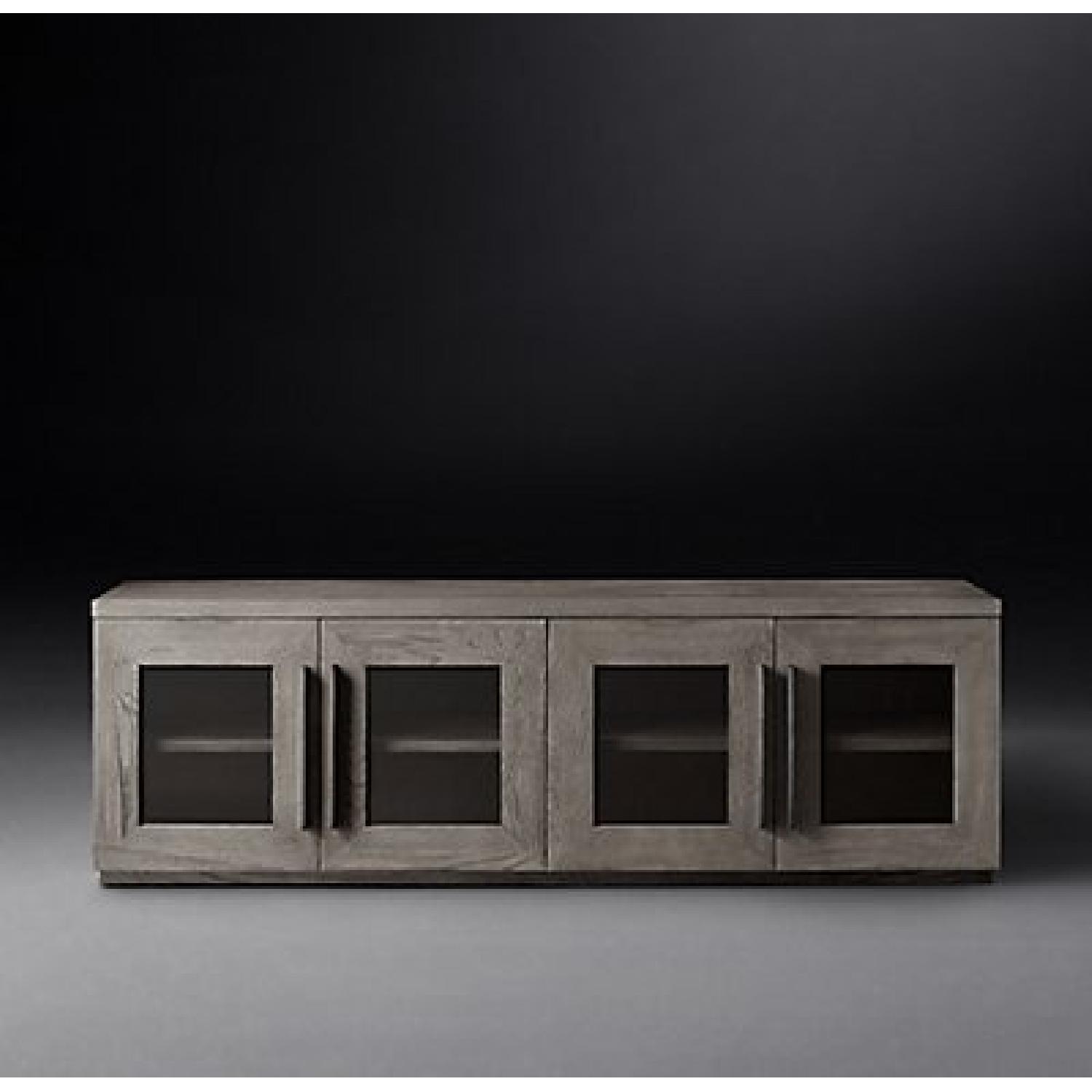 Restoration Hardware Machinto Glass 4Door Media Console AptDeco