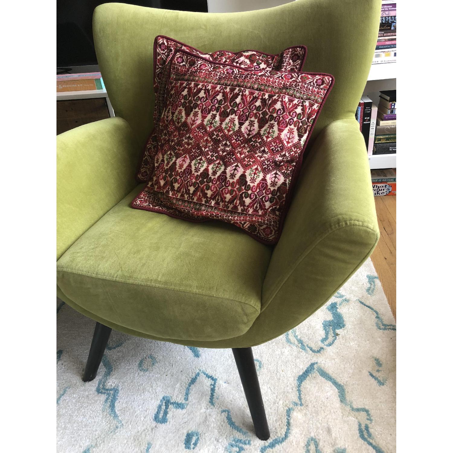 Accent Chair w/ Curves & Silver Nailhead Trim - image-1