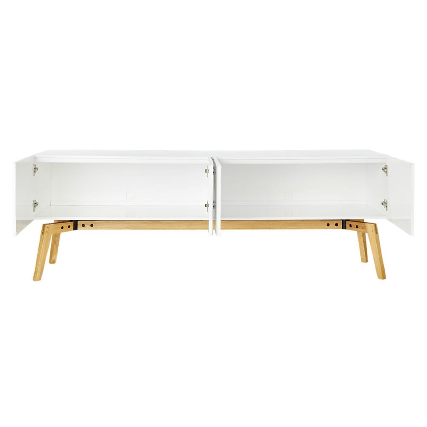 CB2 Alba Large White Lacquer Credenza - AptDeco
