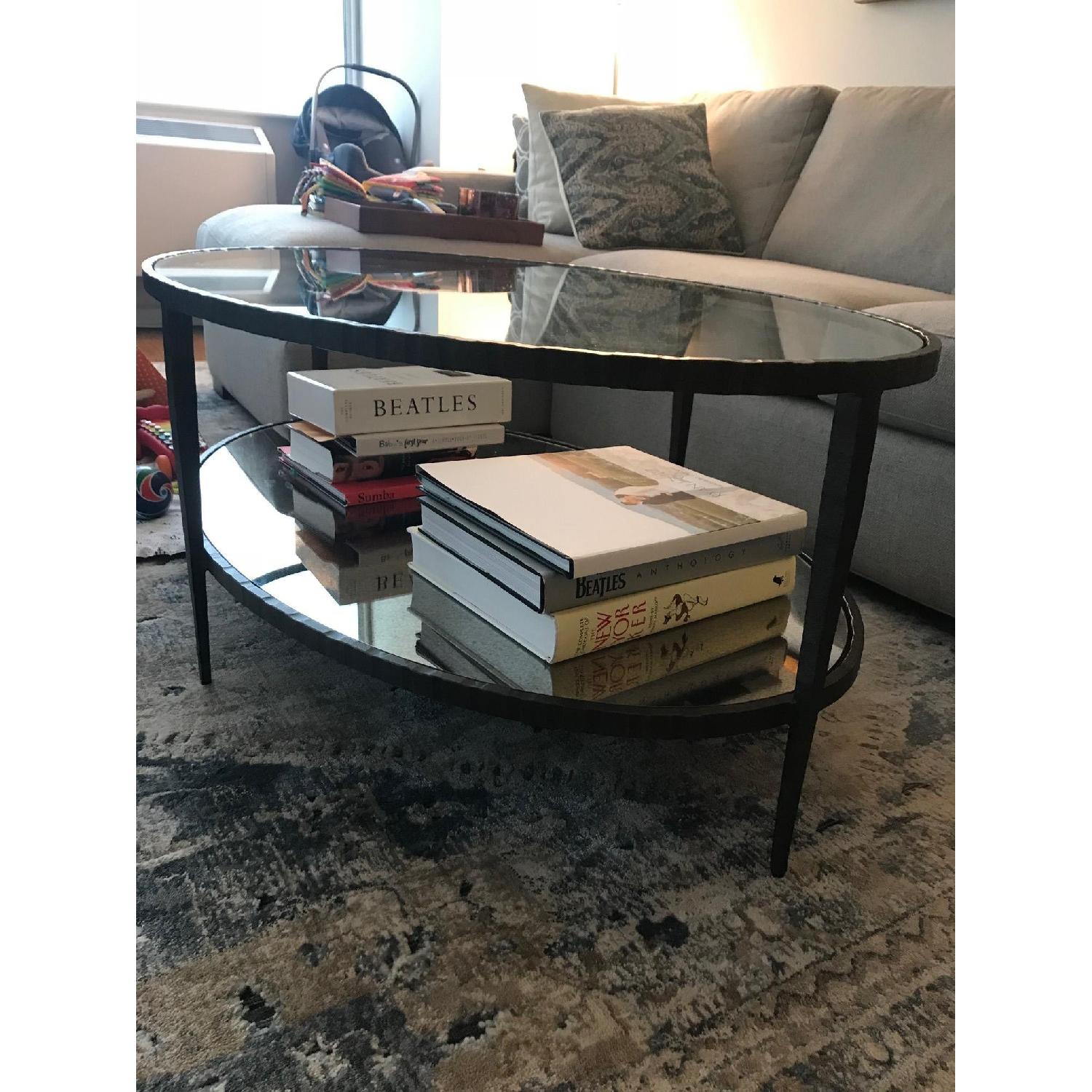 Crate & Barrel Clairemont Oval Coffee Table - image-3