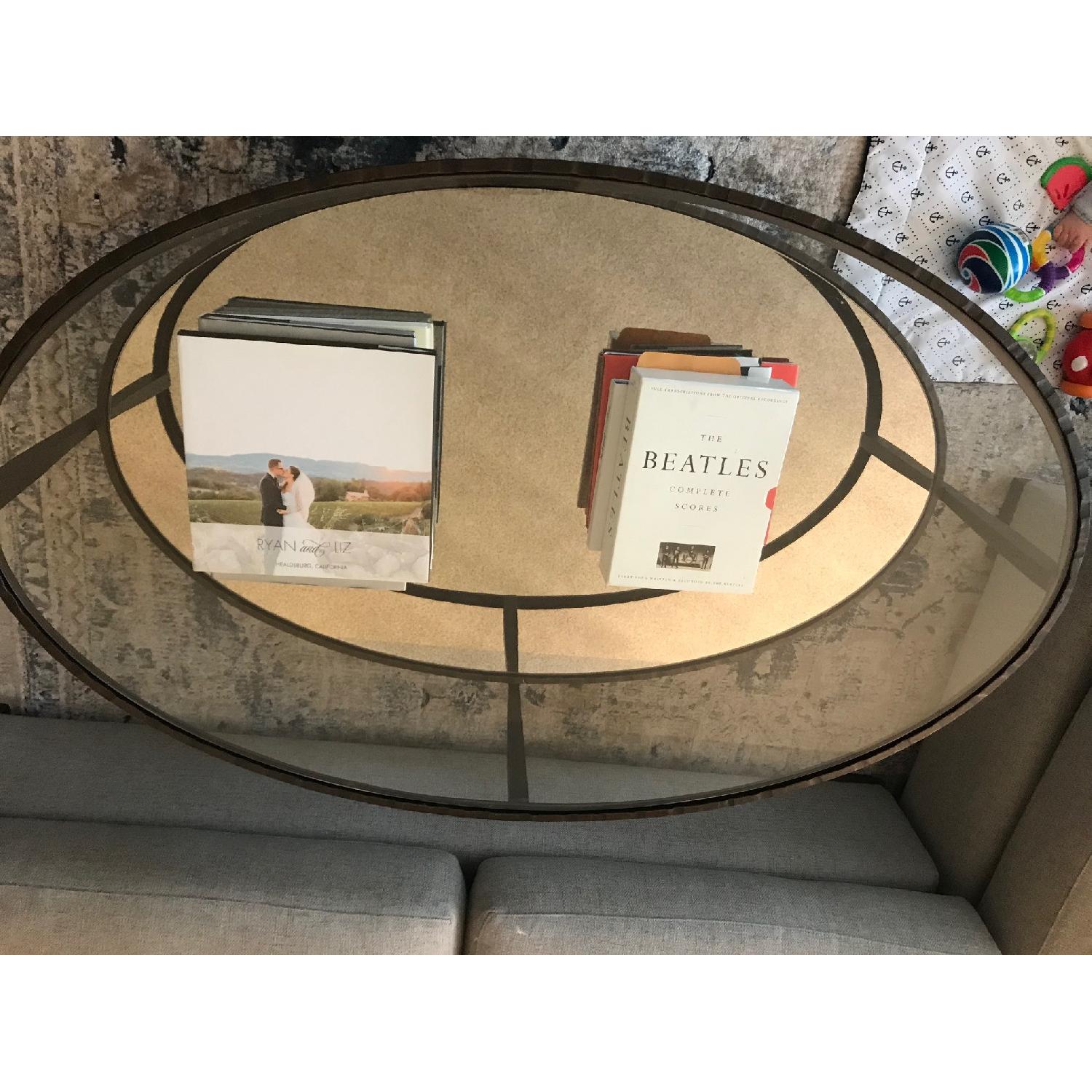 Crate & Barrel Clairemont Oval Coffee Table - image-4
