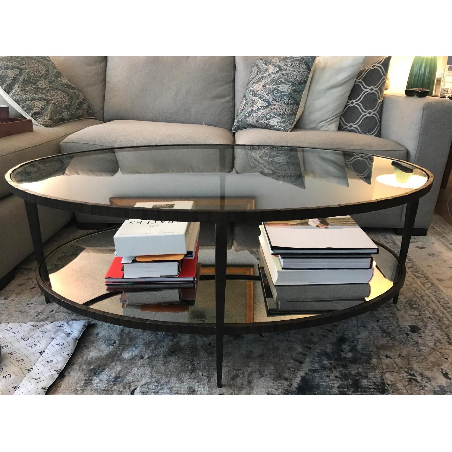 Crate & Barrel Clairemont Oval Coffee Table - image-5