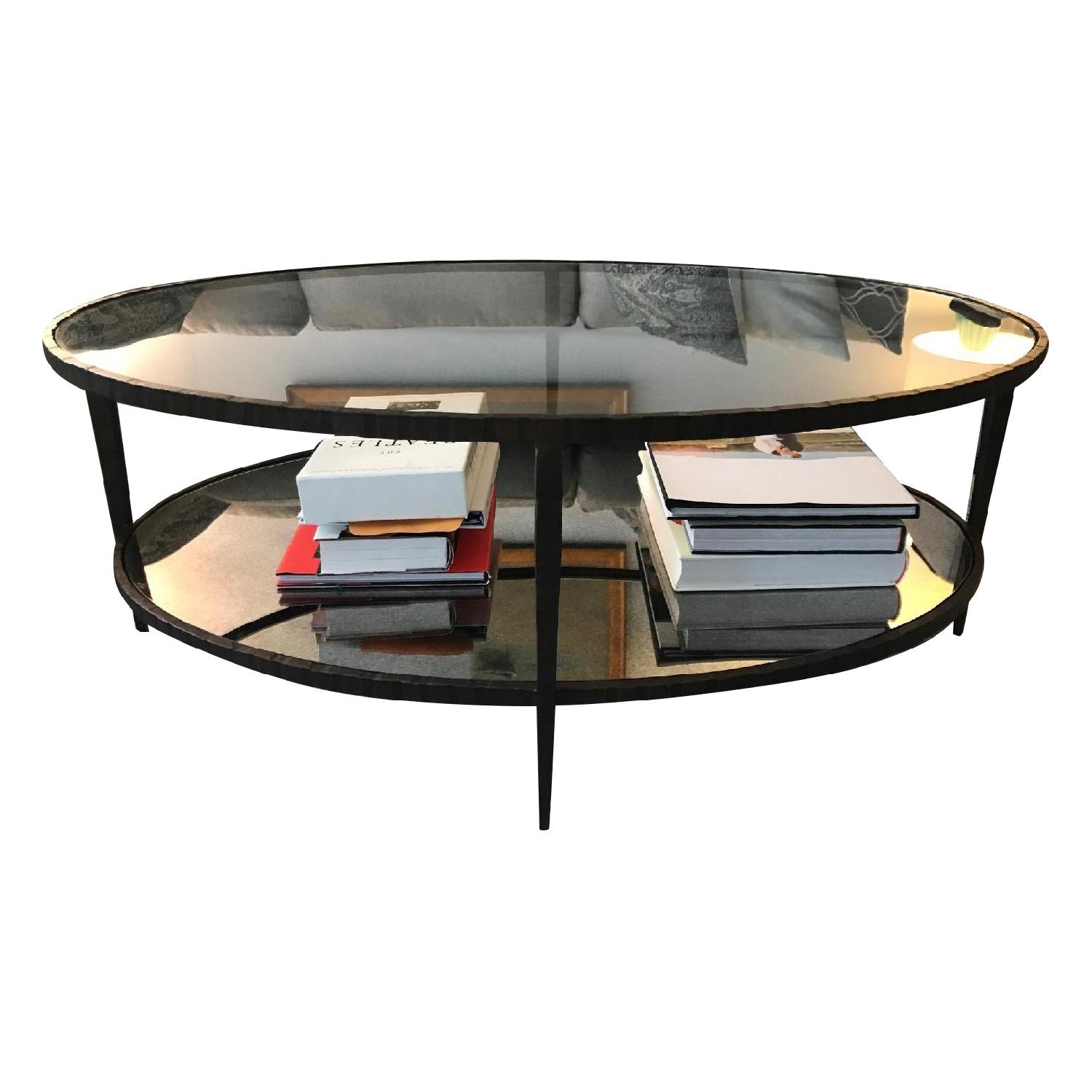 Crate & Barrel Clairemont Oval Coffee Table - image-0